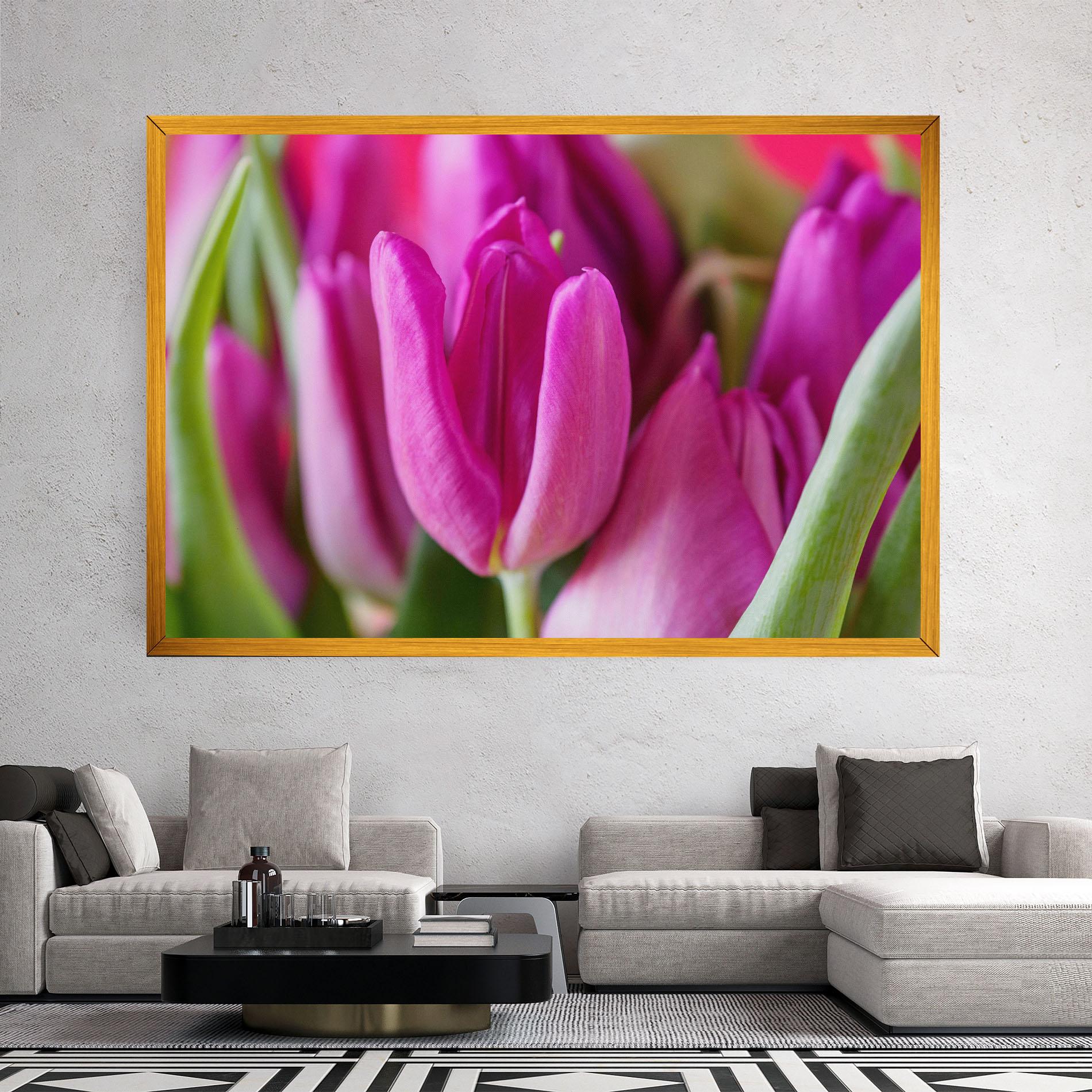 Leinwandbild Purple Tulip Close Up mockup 2