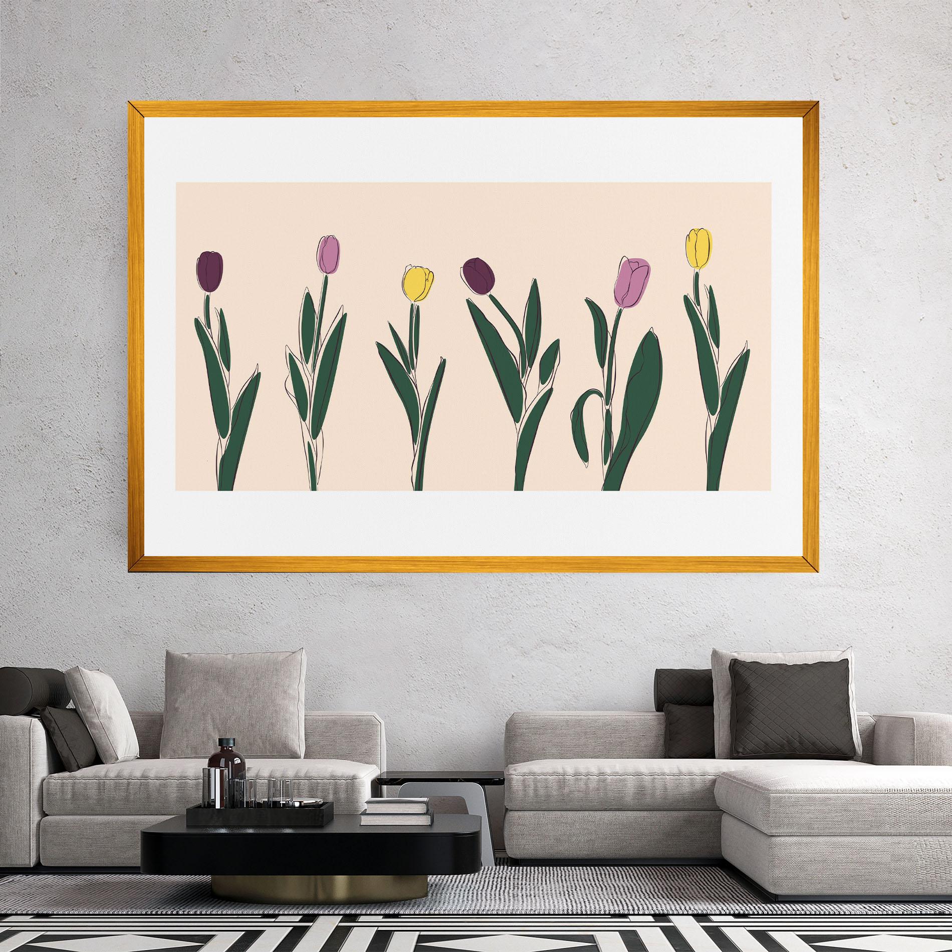 Leinwandbild Tulips Set mockup 2