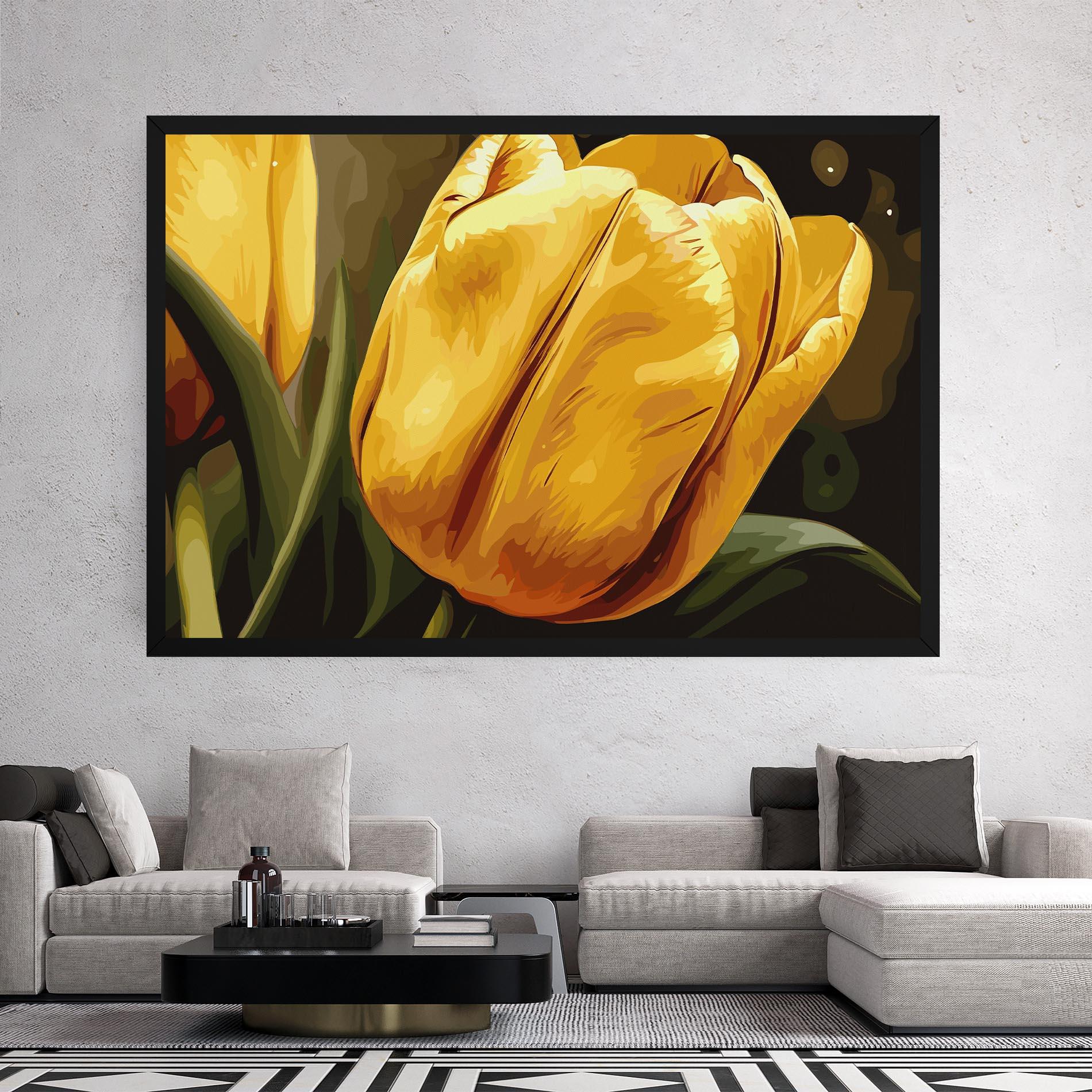Leinwandbild Big Yellow Tulip mockup 2
