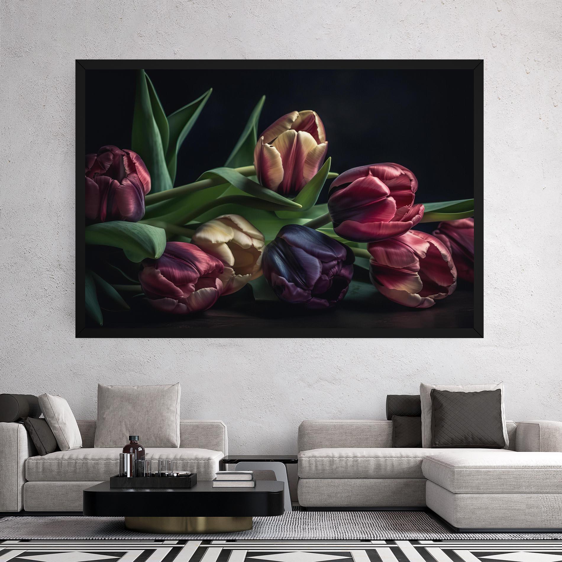 Leinwandbild Dark Purple Tulip mockup 2