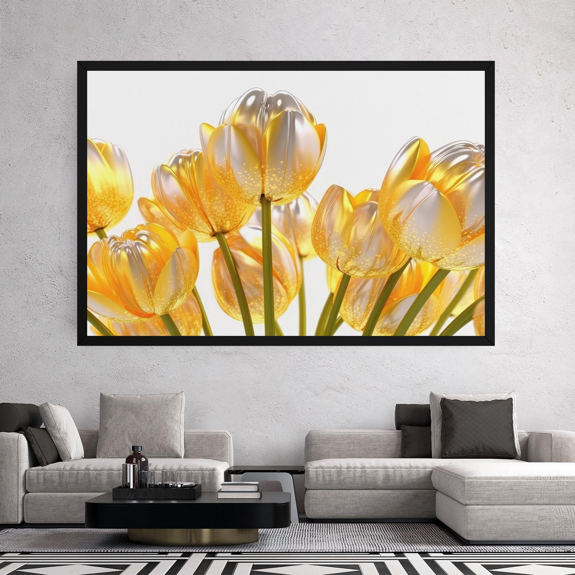Gold White Tulips mockup 2
