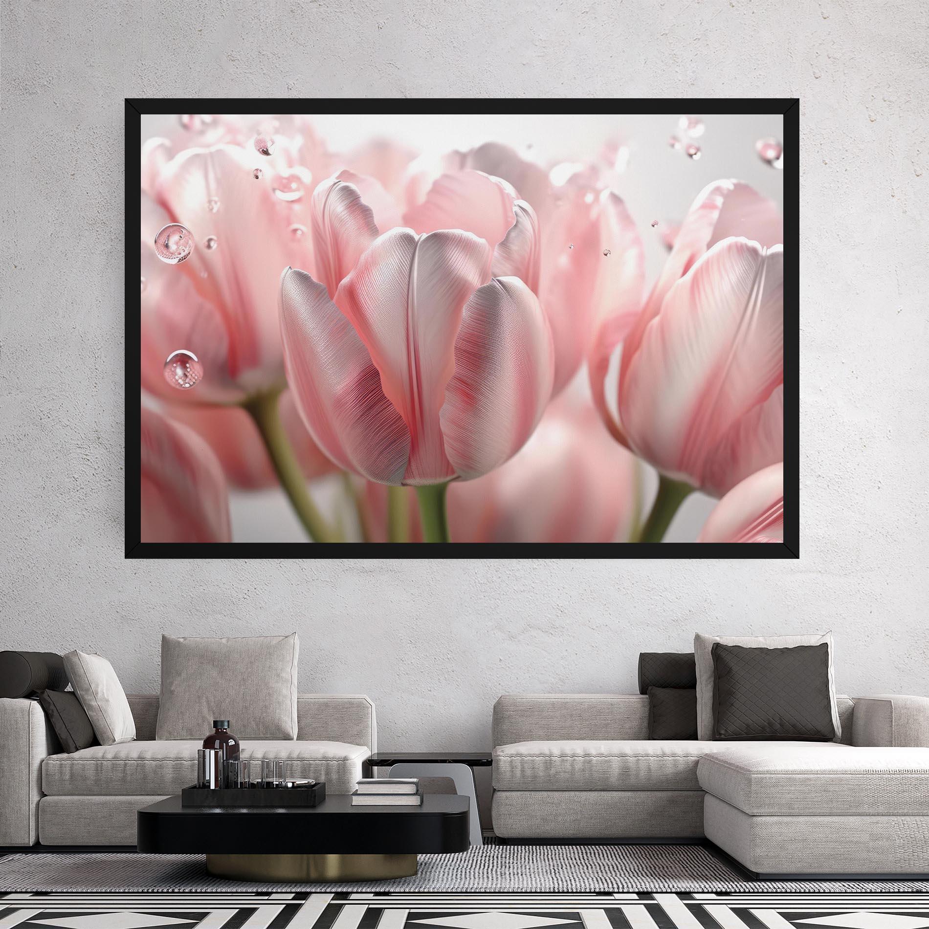 Leinwandbild Pink Pretty Tulips mockup 2