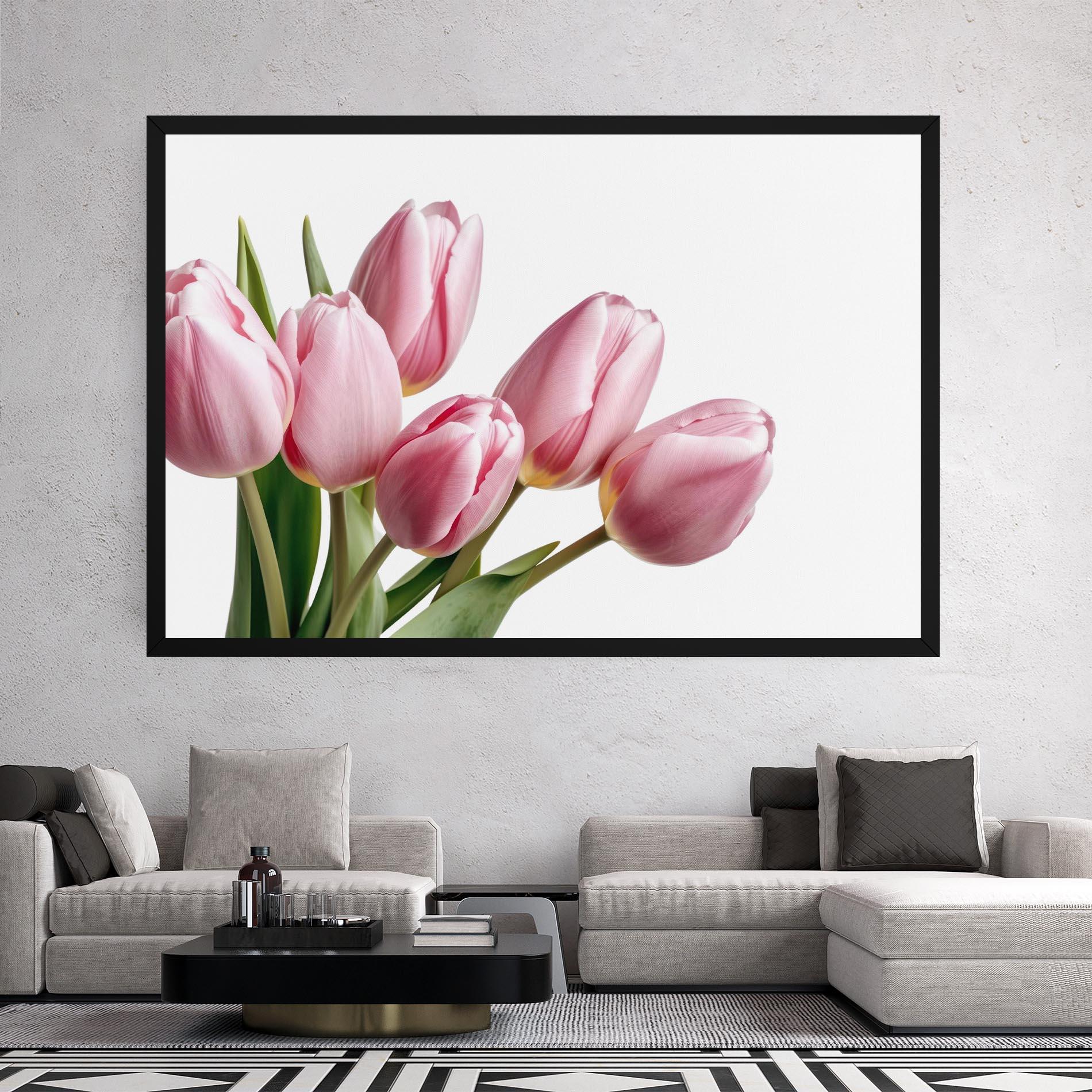 Leinwandbild Pink Tulips mockup 2