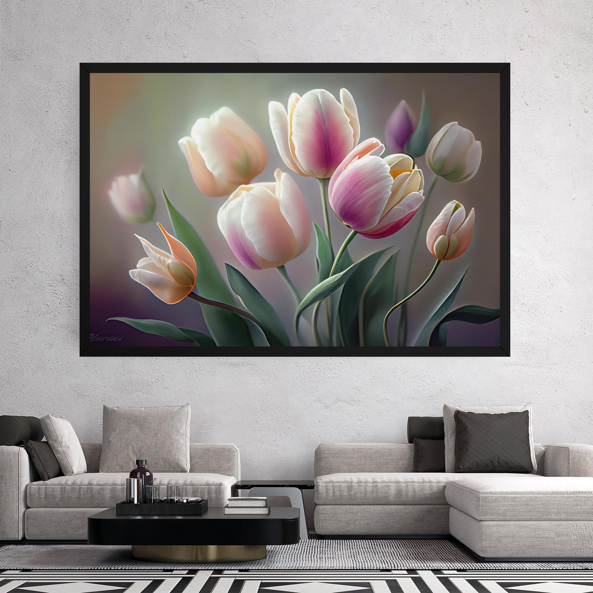 Leinwandbild Pretty Tulips mockup 2