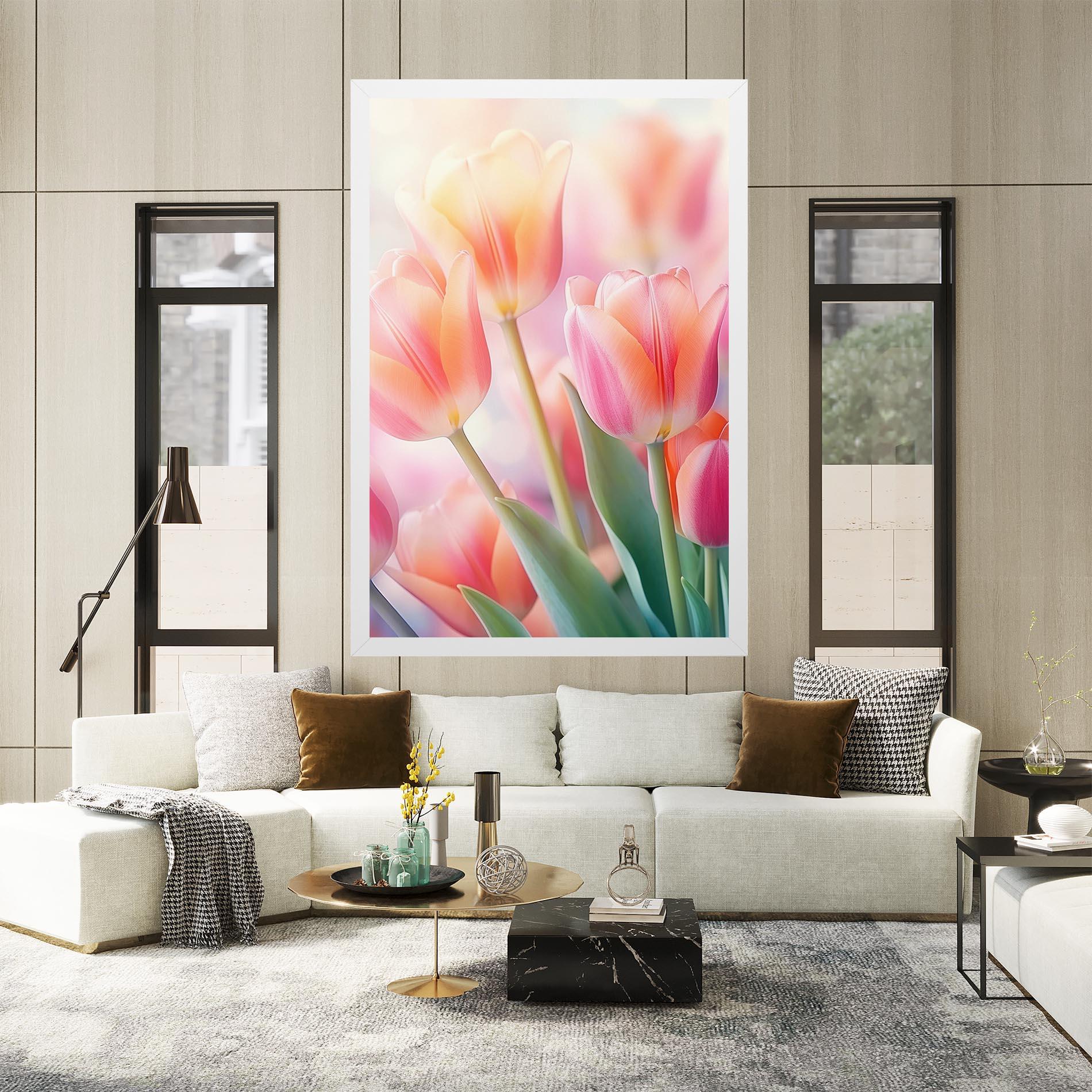 Leinwandbild Dreamy Tulips mockup 2