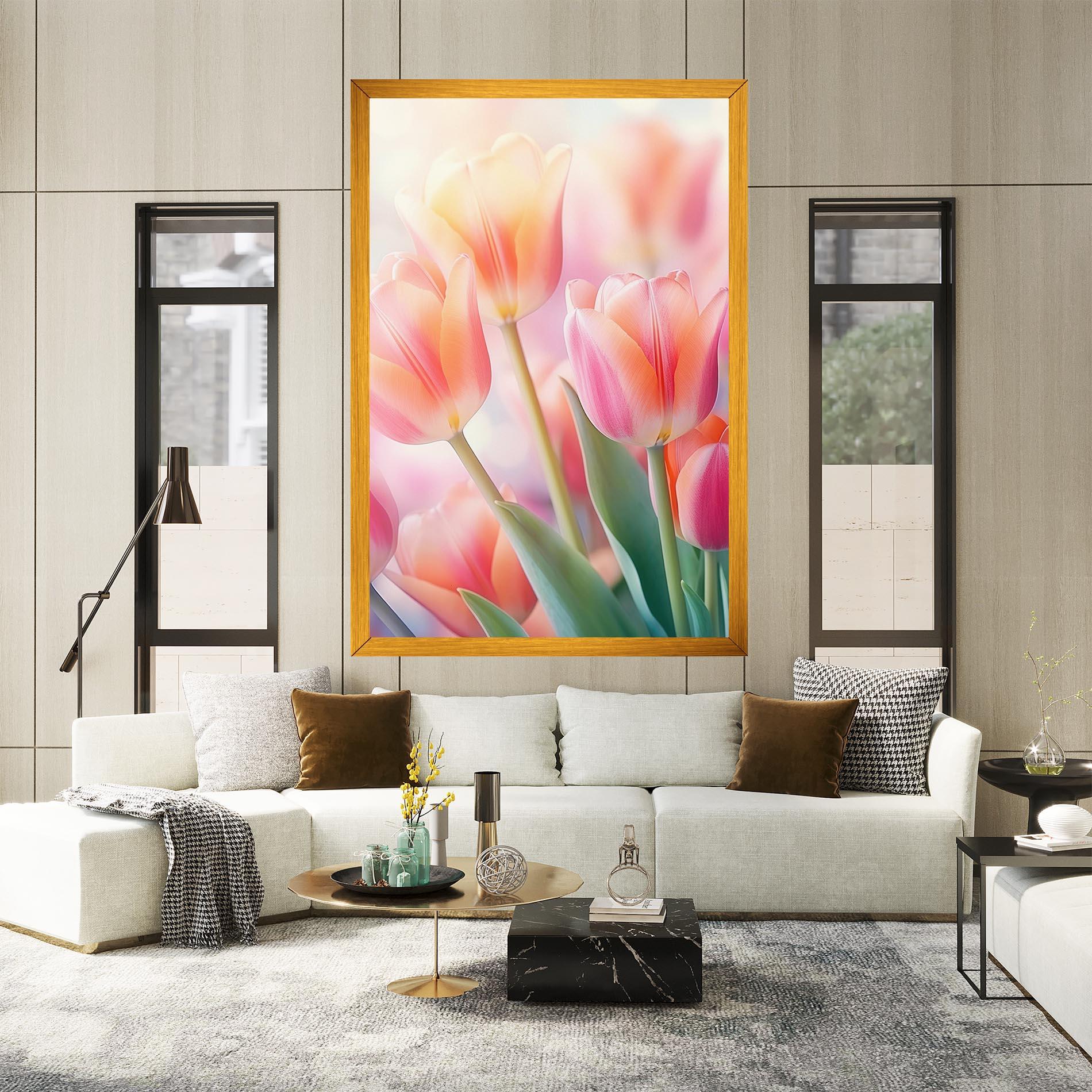 Leinwandbild Dreamy Tulips mockup 2