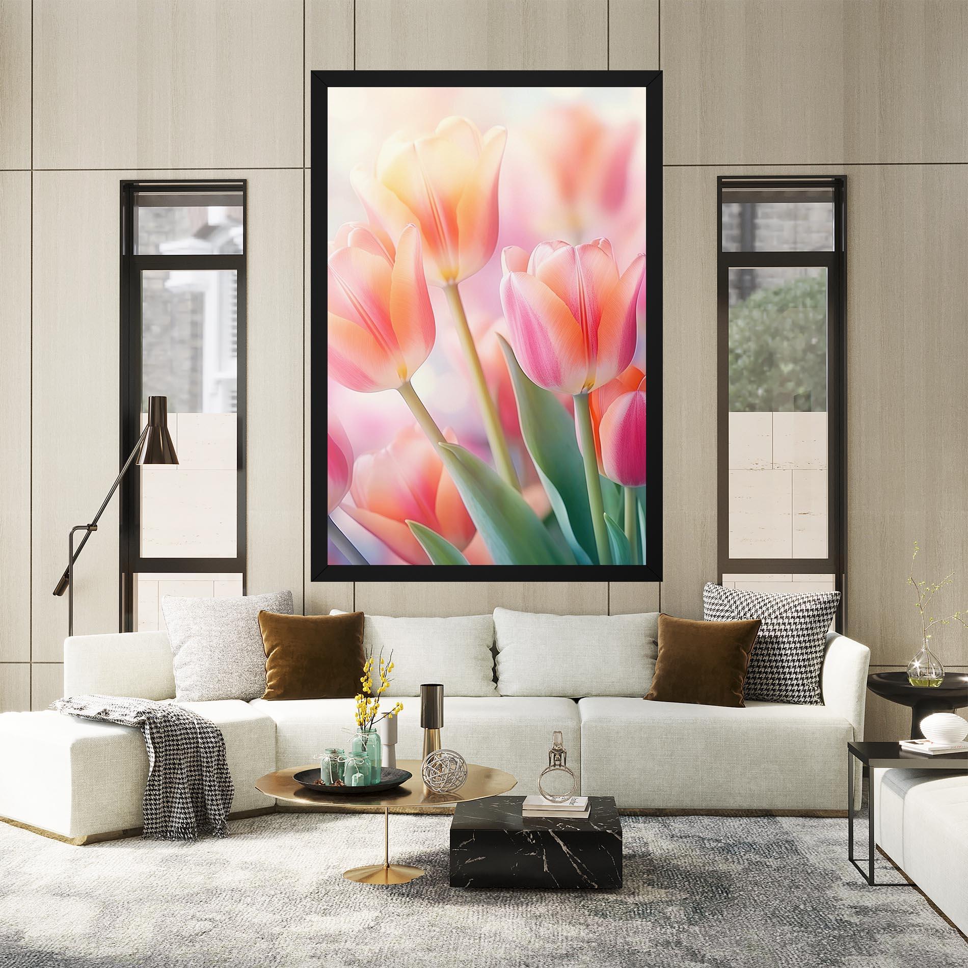 Leinwandbild Dreamy Tulips mockup 2