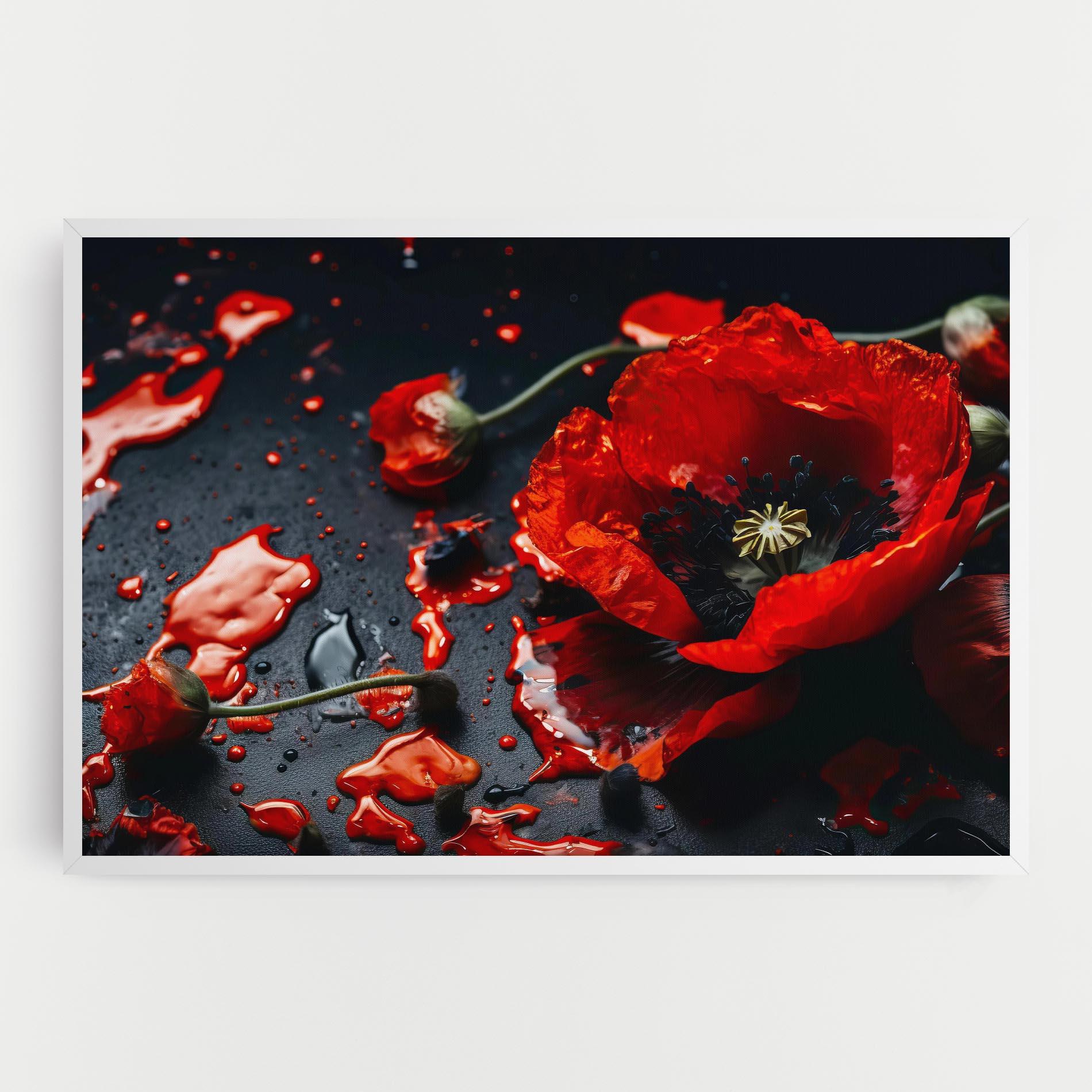 Leinwandbild Beautiful Red Poppy Liquid mockup 0