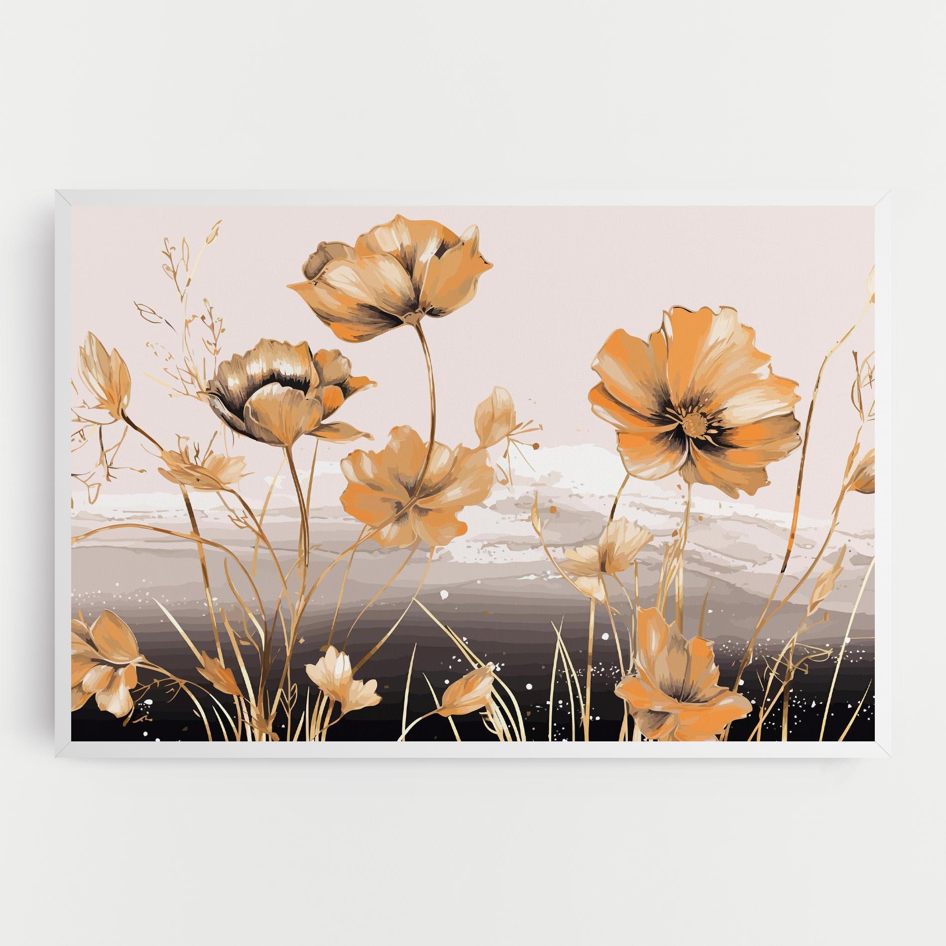 Leinwandbild Gold Black Poppy mockup 0