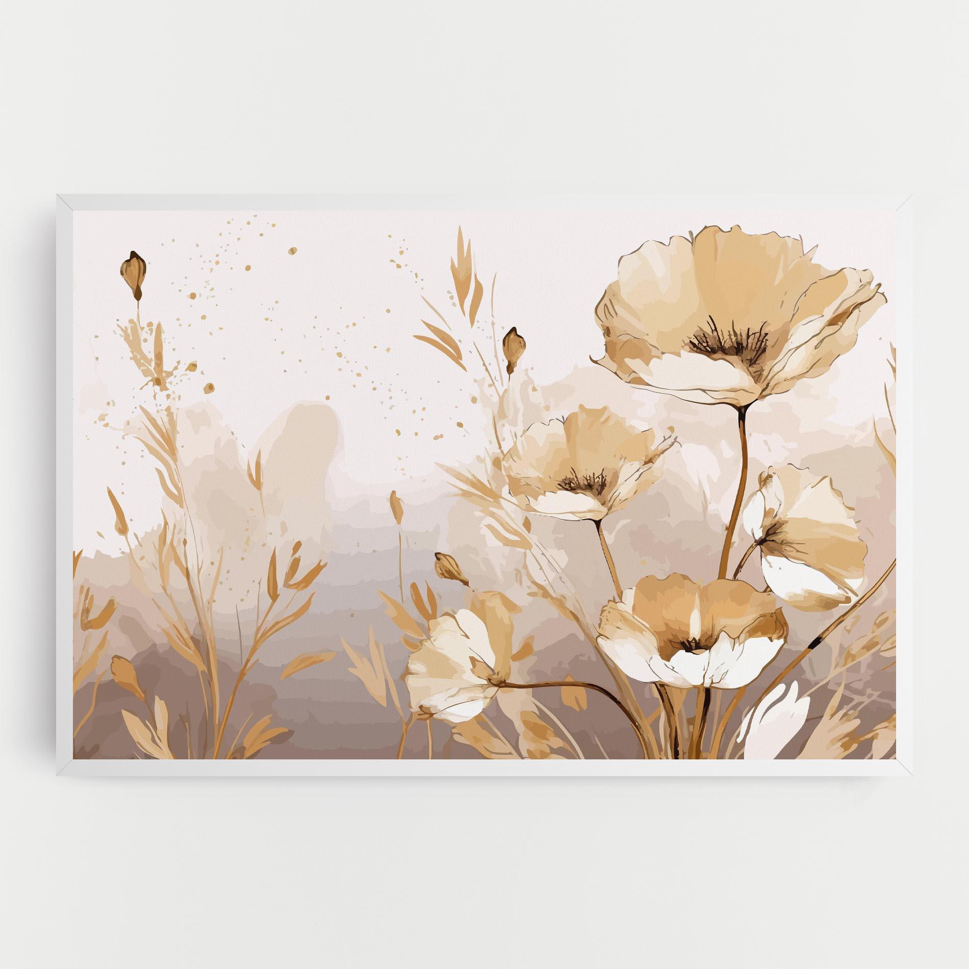 Leinwandbild Gold Cream Poppy mockup 0