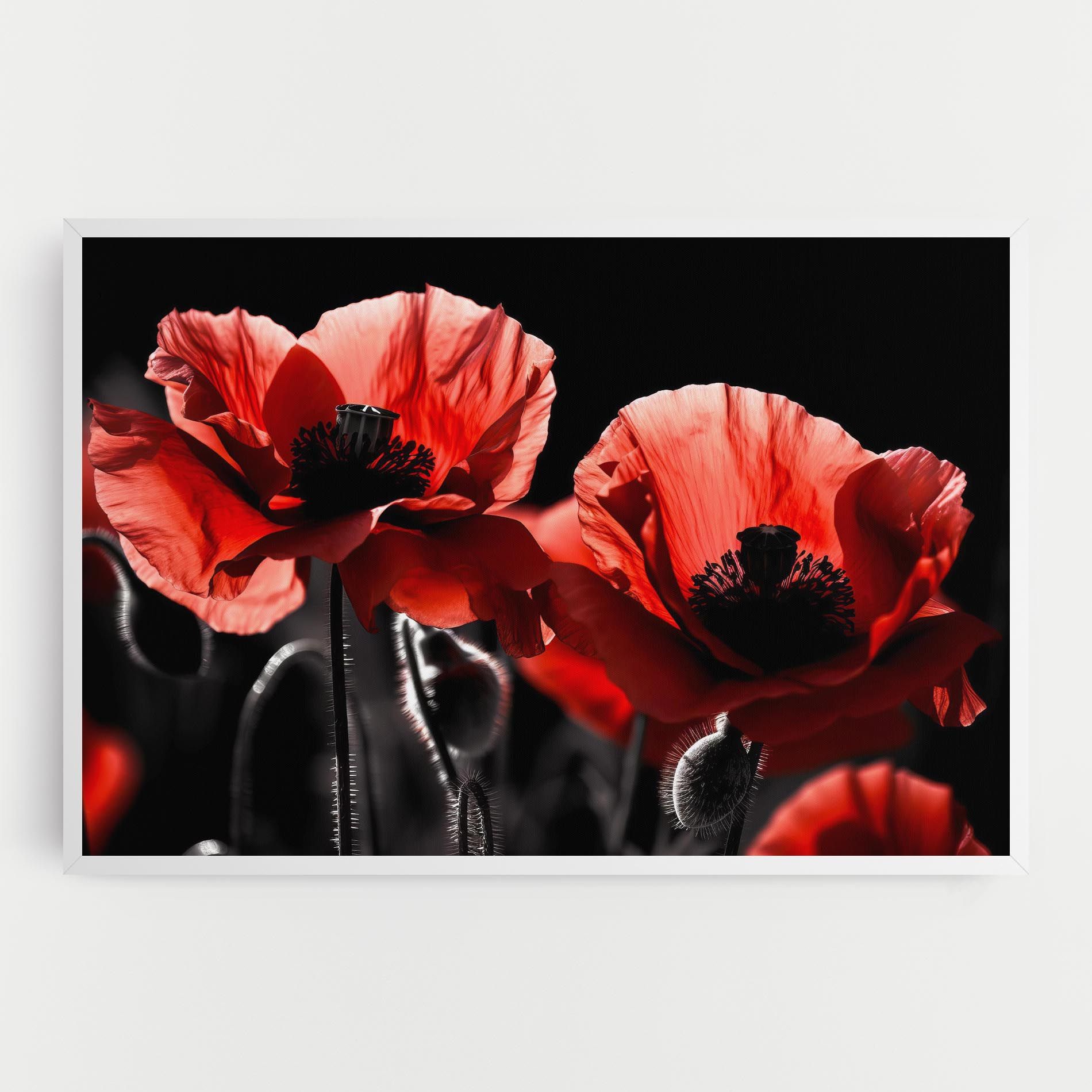 Light Red Poppy On Black mockup 0