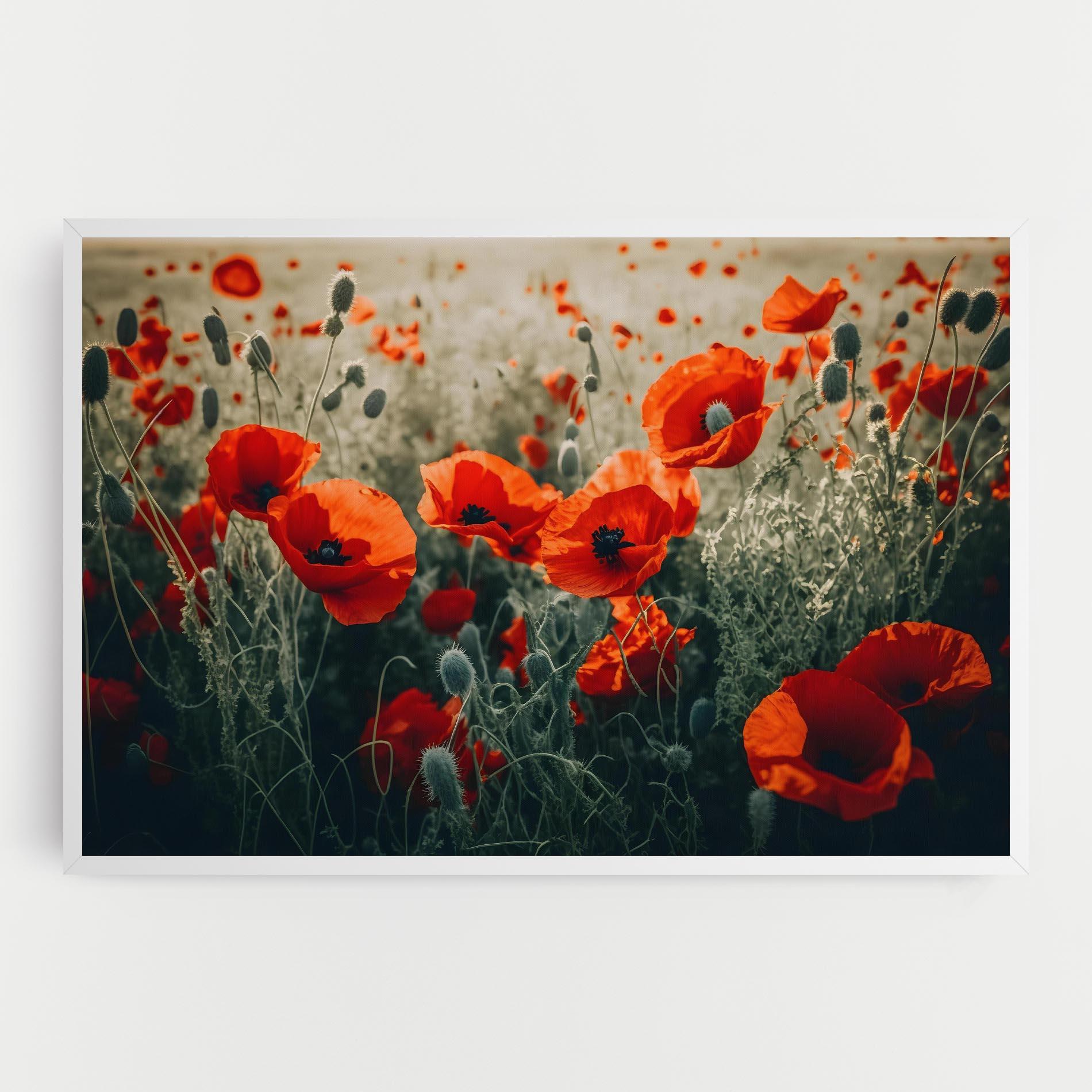Leinwandbild Poppy Grass Field mockup 0