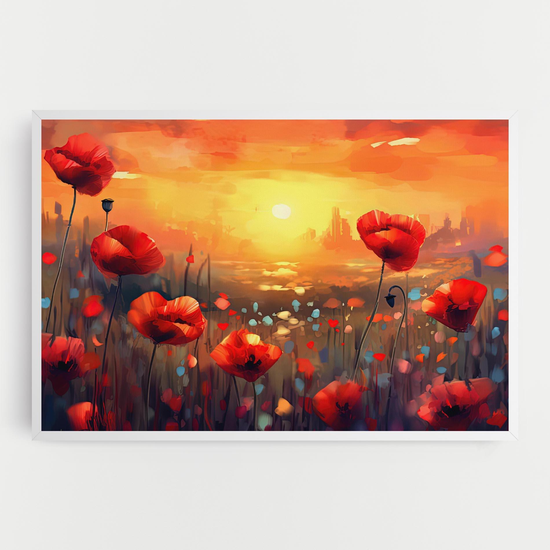Leinwandbild Sunrise Painting Poppies mockup 0
