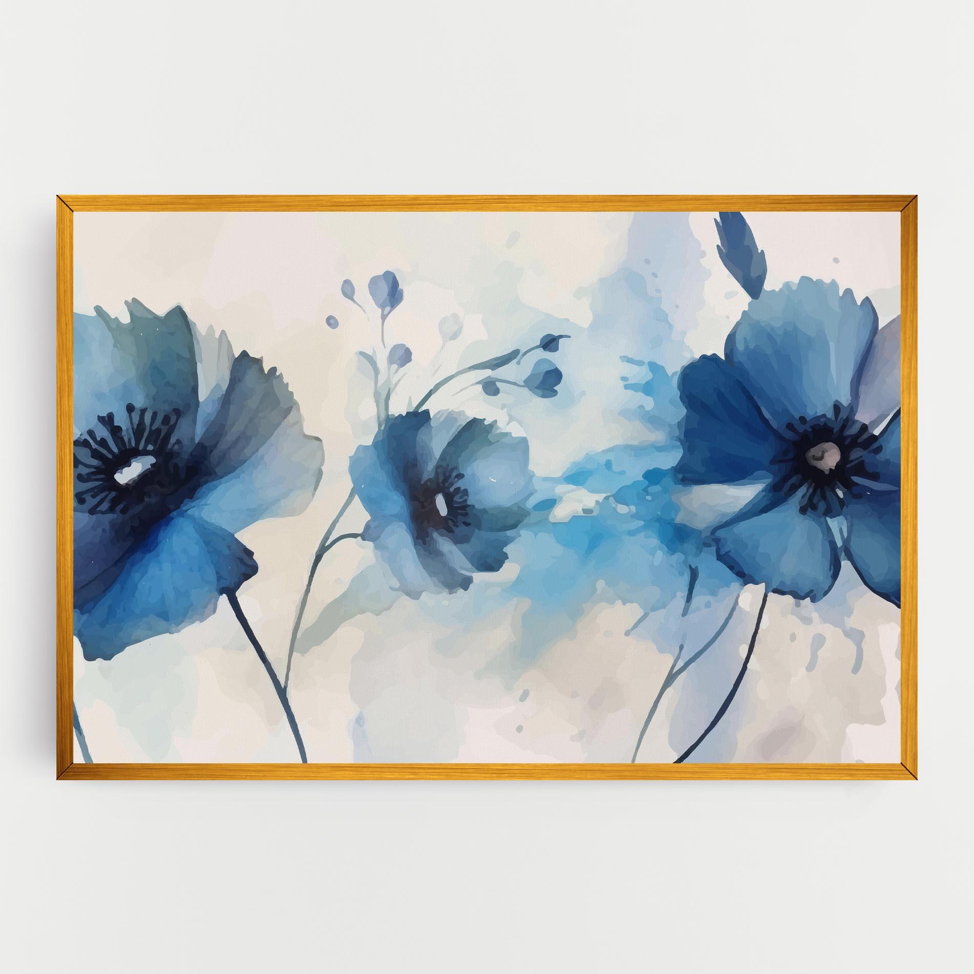 Leinwandbild Blue Poppies mockup 0