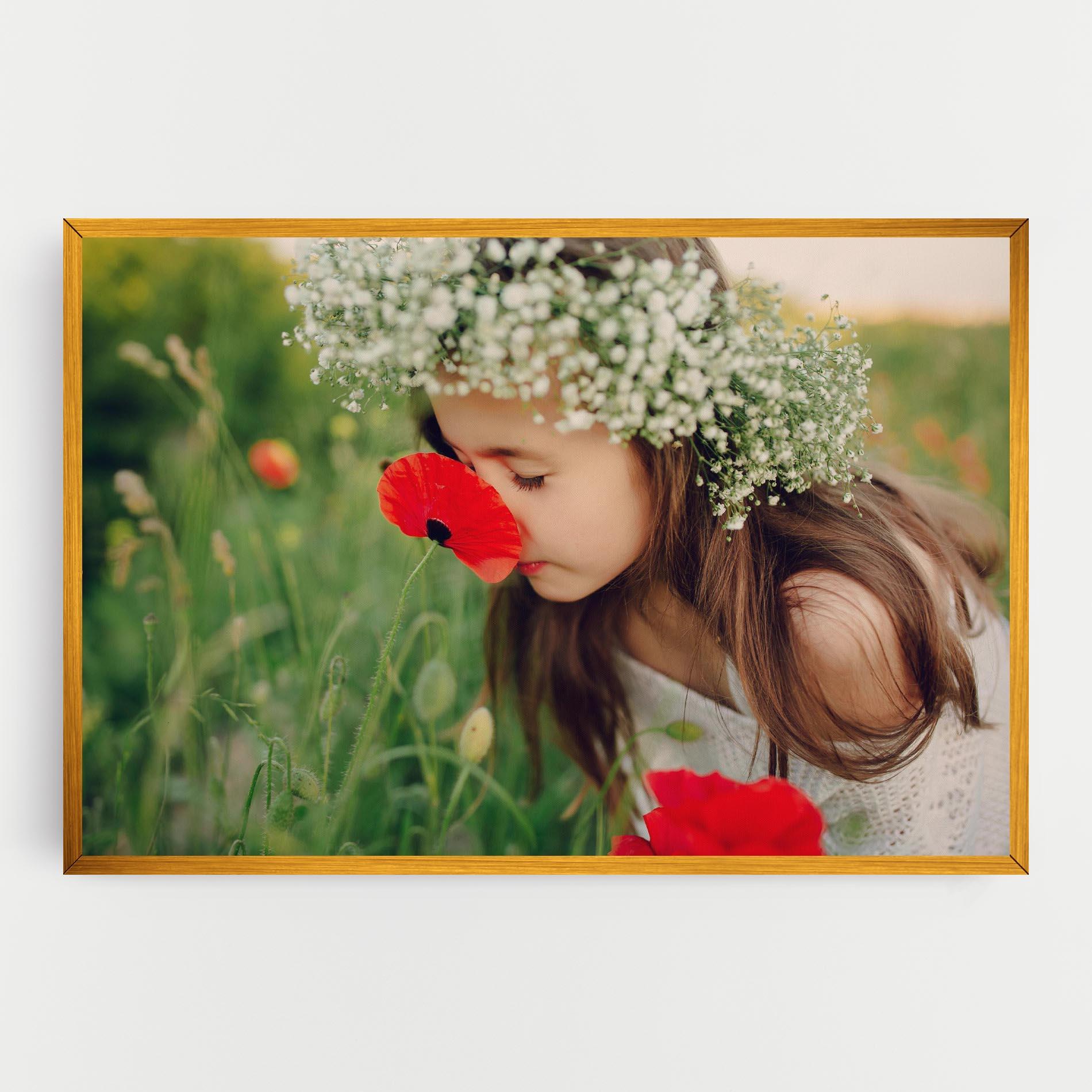 Leinwandbild Girl With Poppies mockup 0