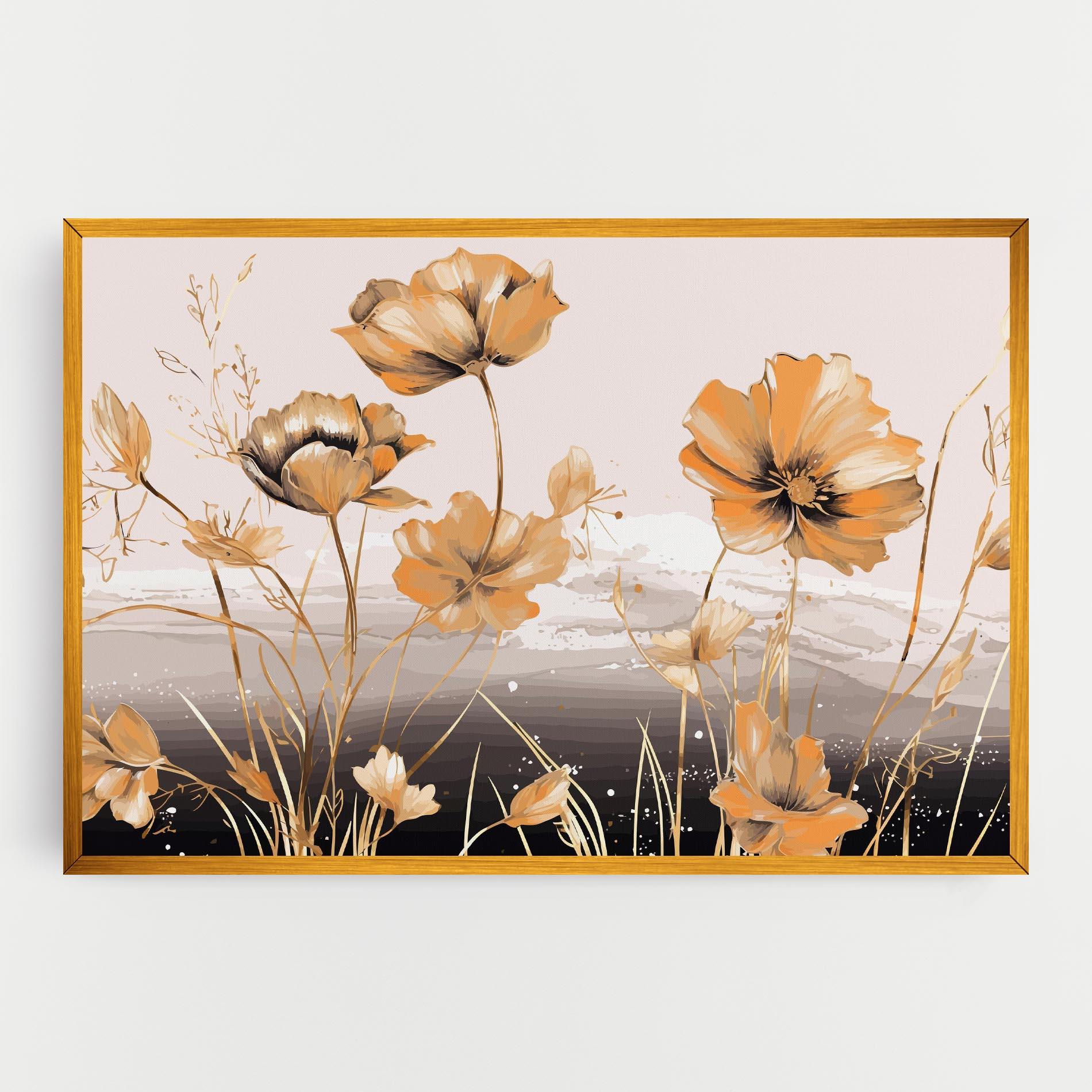 Leinwandbild Gold Black Poppy mockup 0