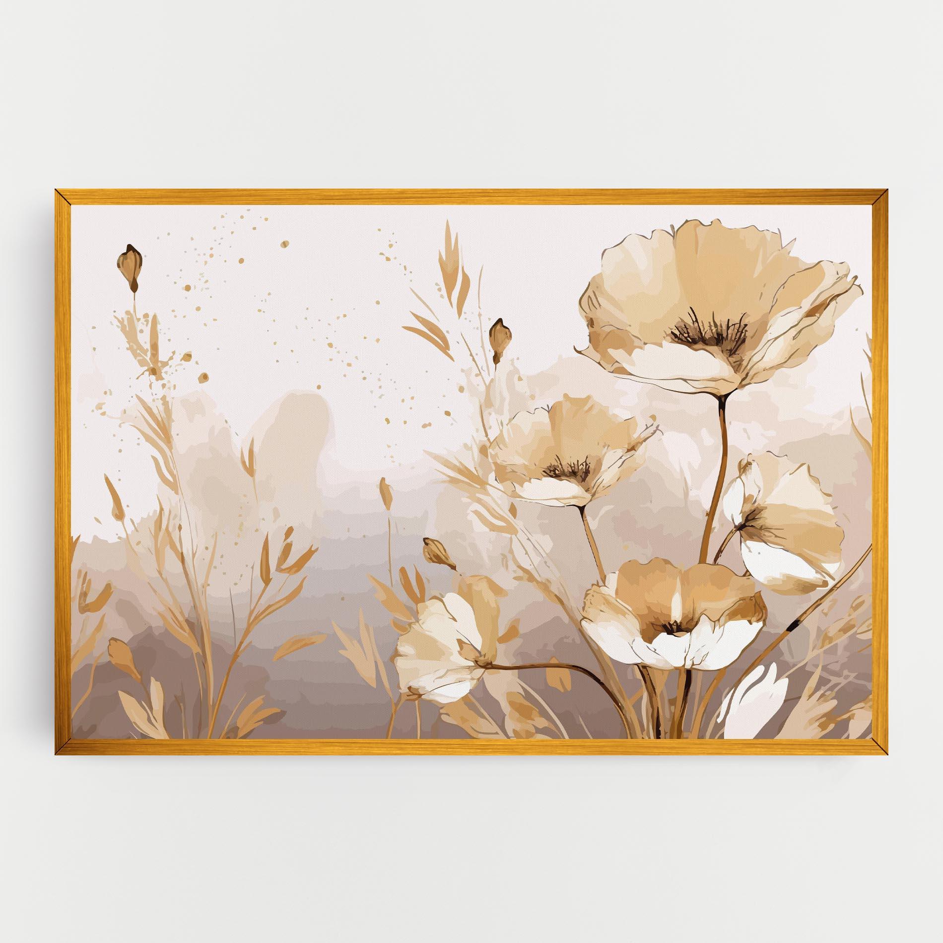 Leinwandbild Gold Cream Poppy mockup 0