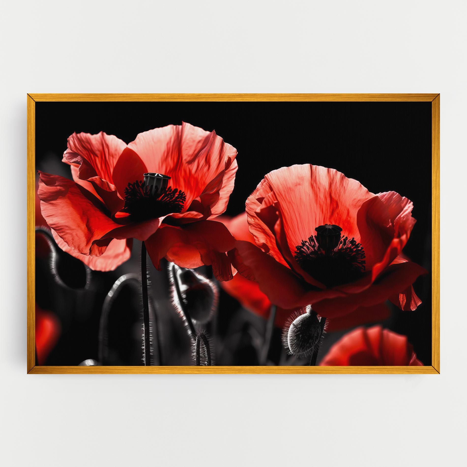 Light Red Poppy On Black mockup 0