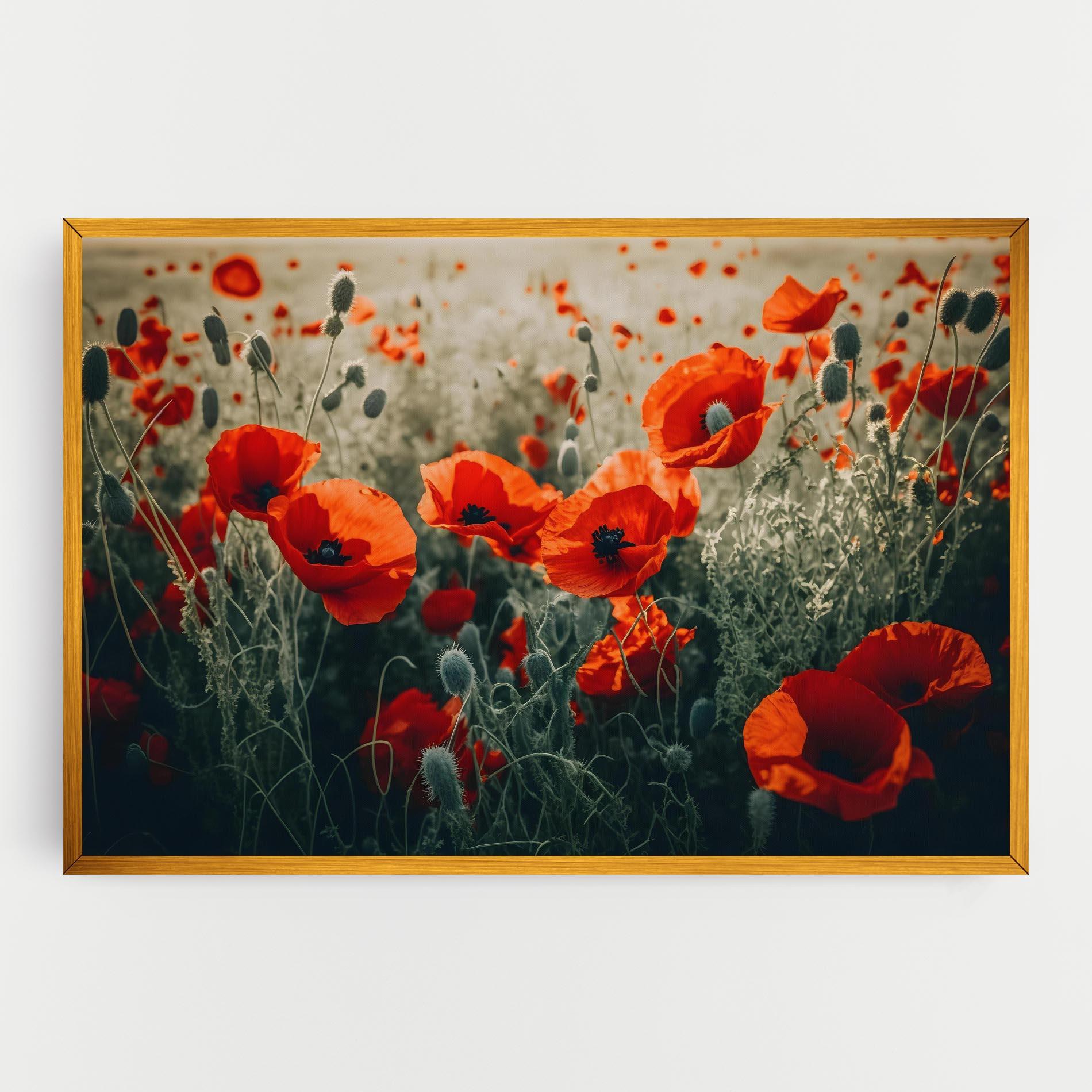 Leinwandbild Poppy Grass Field mockup 0