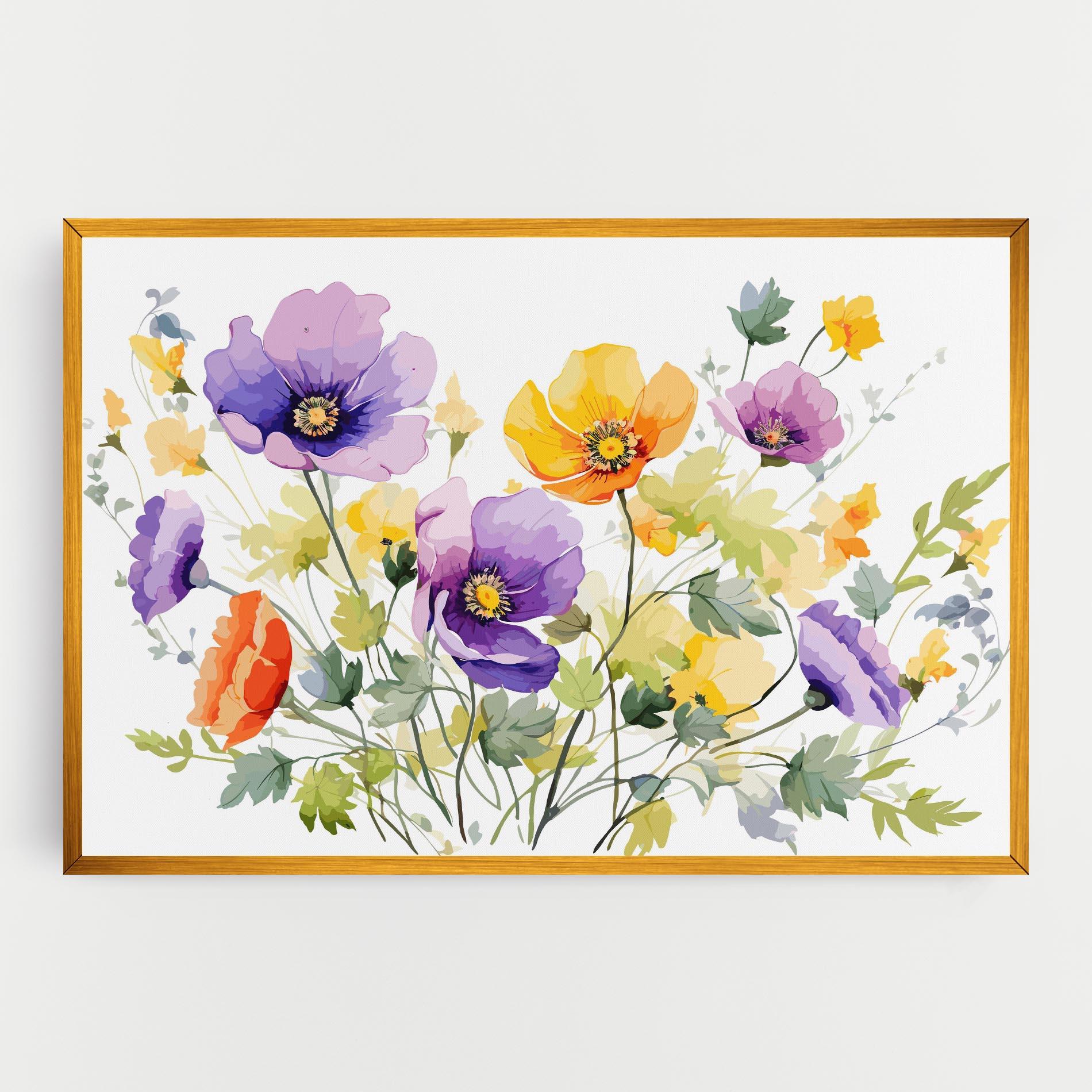 Leinwandbild Purple Orange Poppy mockup 0