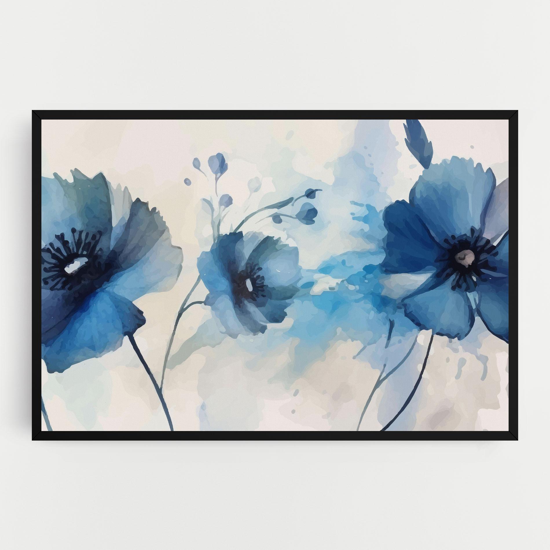 Leinwandbild Blue Poppies mockup 0