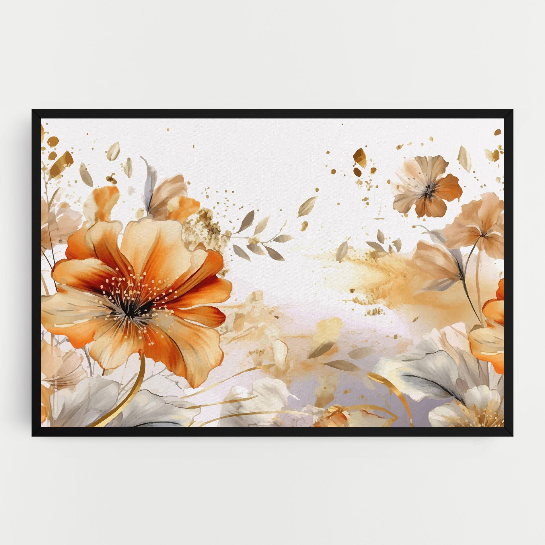 Leinwandbild Gold Orange Poppy mockup 0
