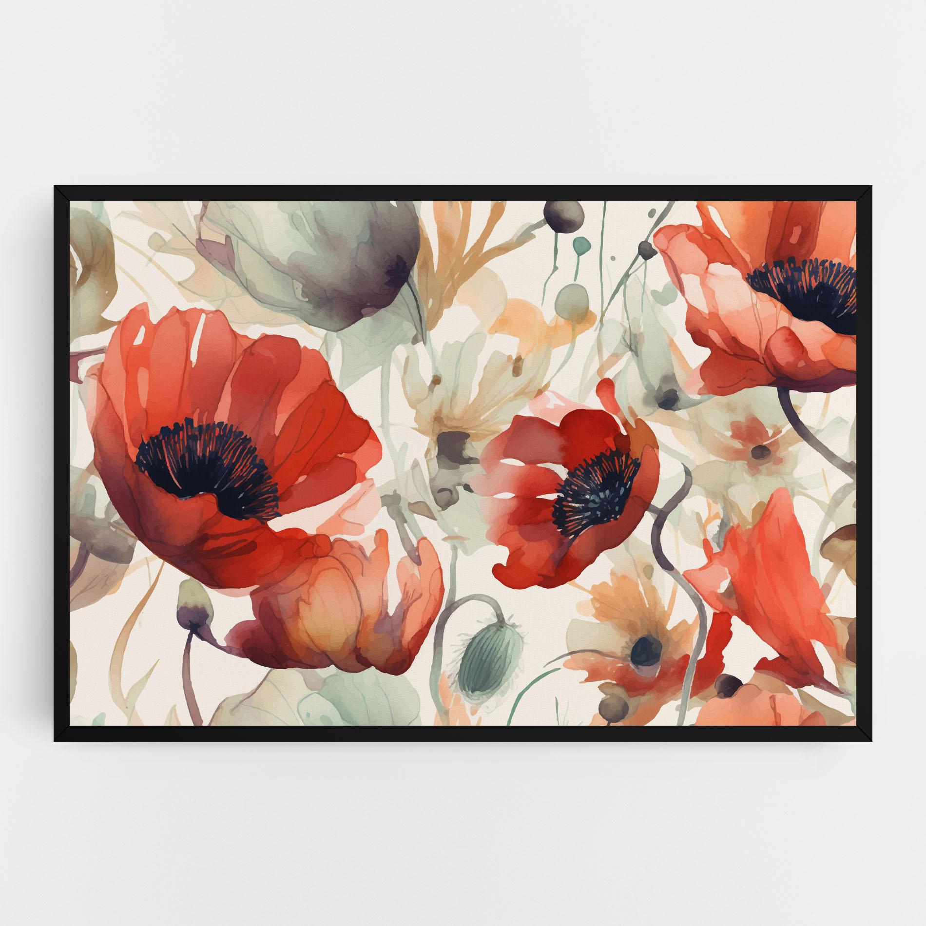 Leinwandbild Poppy Red Cream mockup 0