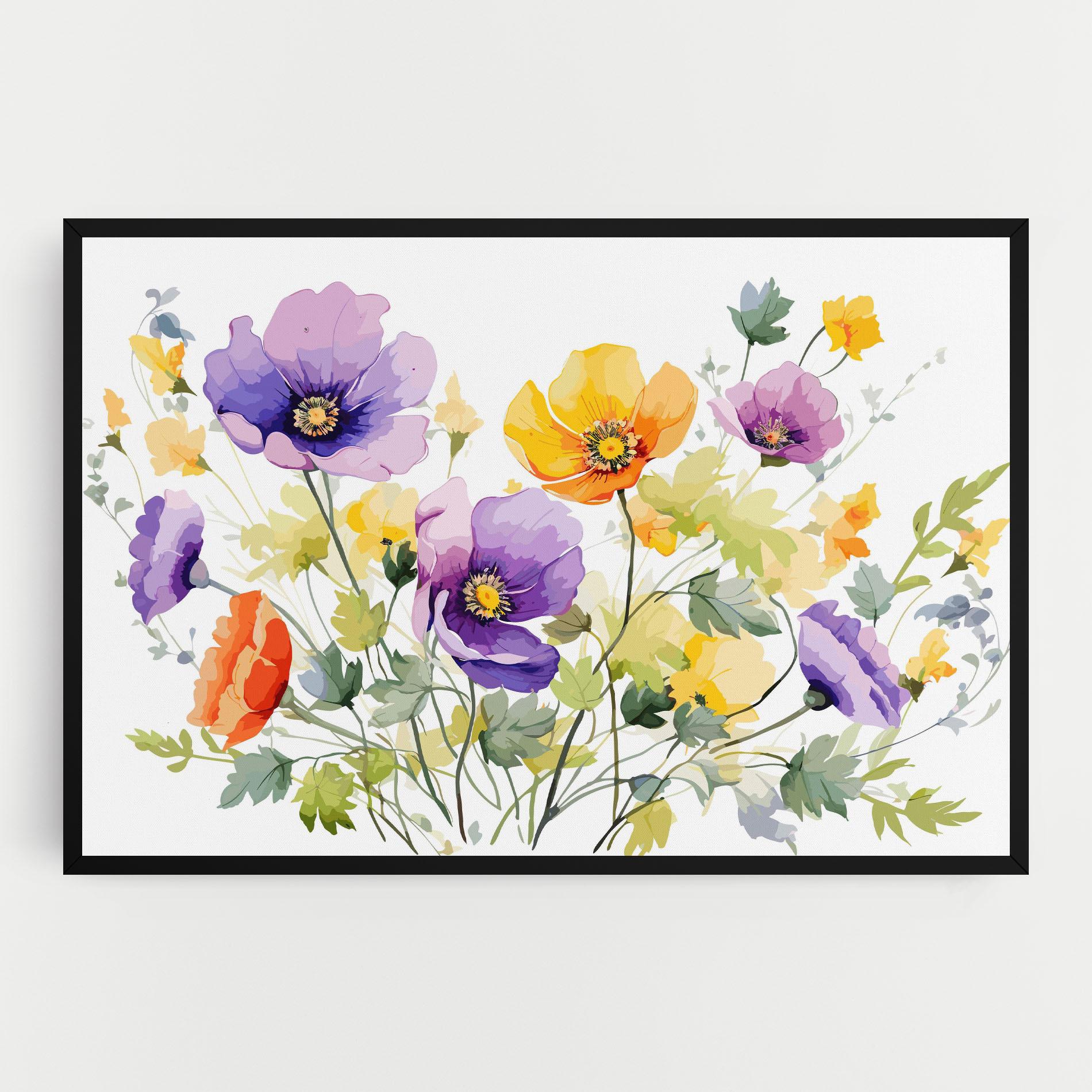 Leinwandbild Purple Orange Poppy mockup 0