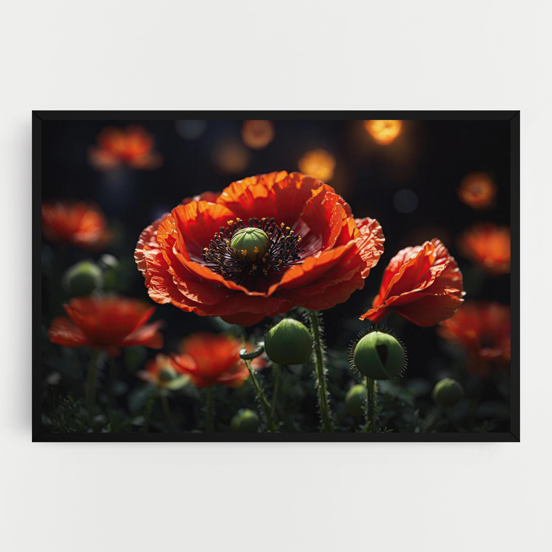 Leinwandbild Red Poppy Close Up mockup 0