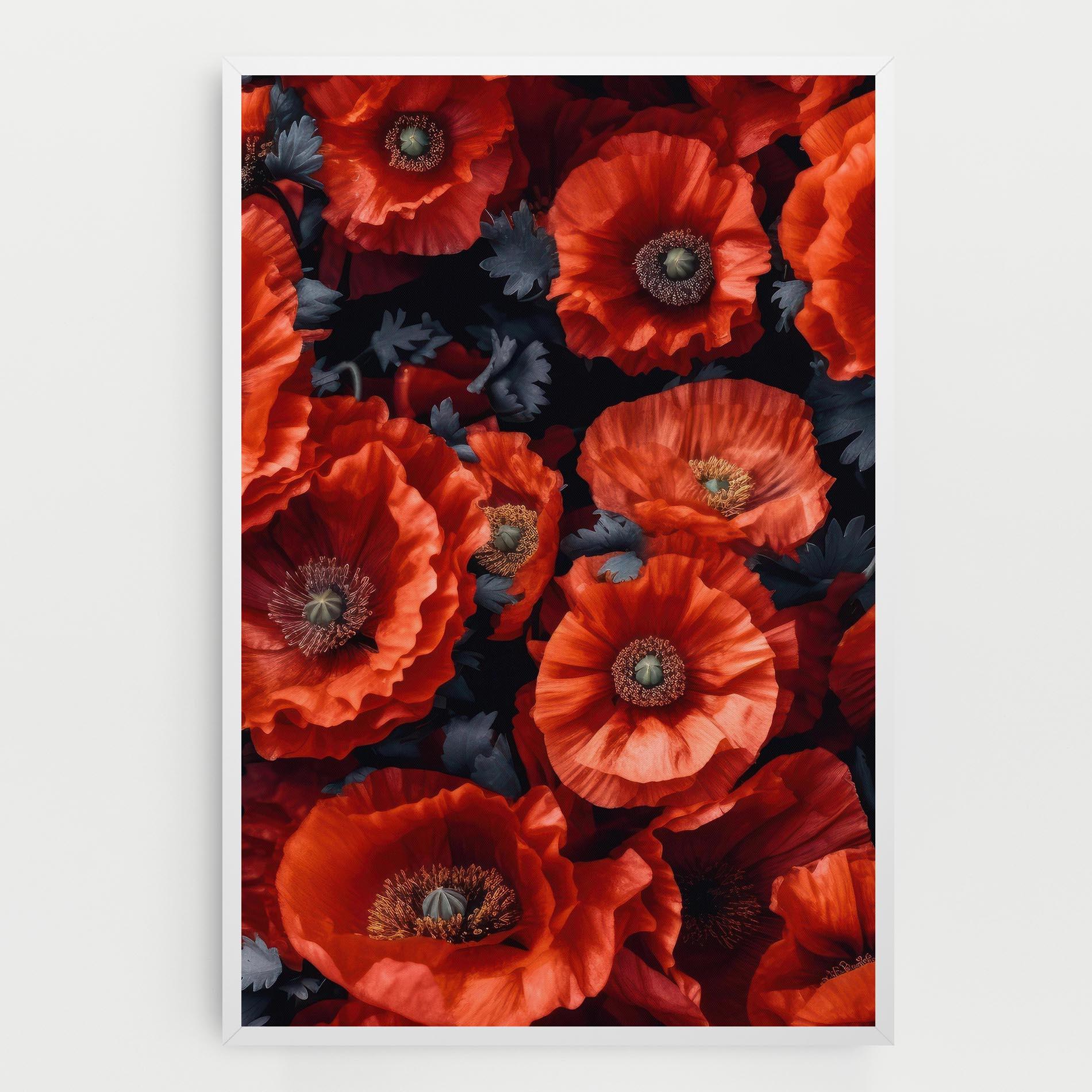 Leinwandbild Black Red Poppies mockup 0
