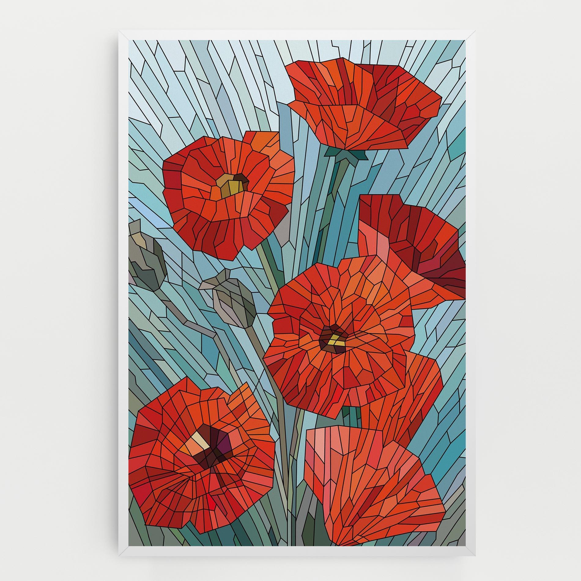 Leinwandbild Blue Glass Poppy mockup 0