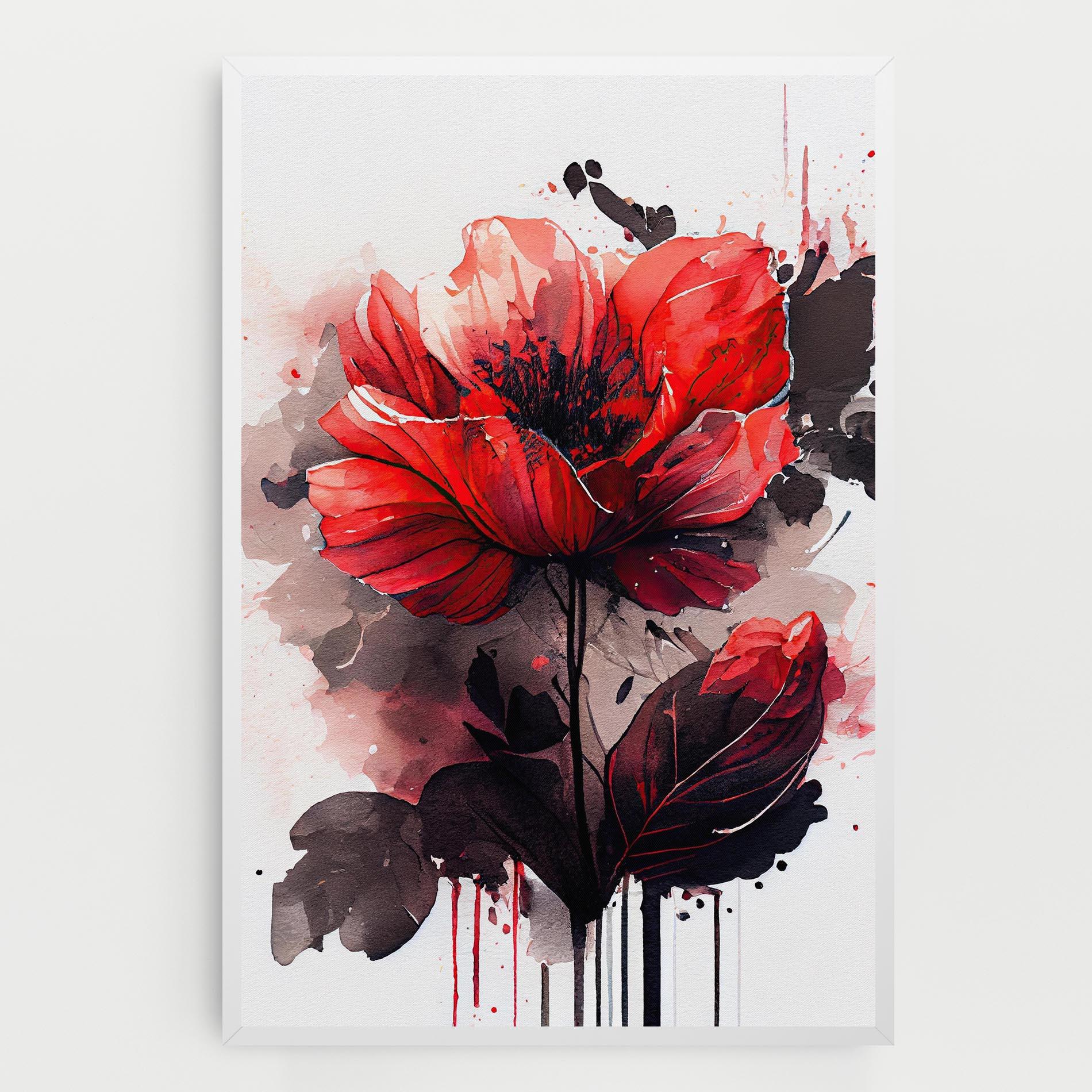 Leinwandbild Watercolor Poppy mockup 0
