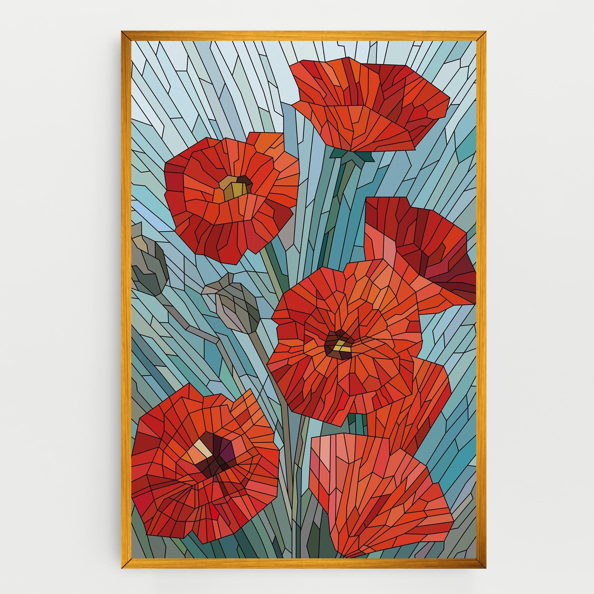 Leinwandbild Blue Glass Poppy mockup 0