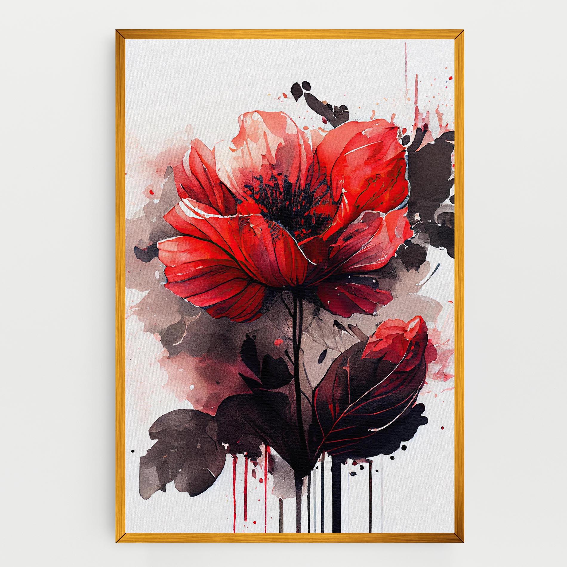 Leinwandbild Watercolor Poppy mockup 0
