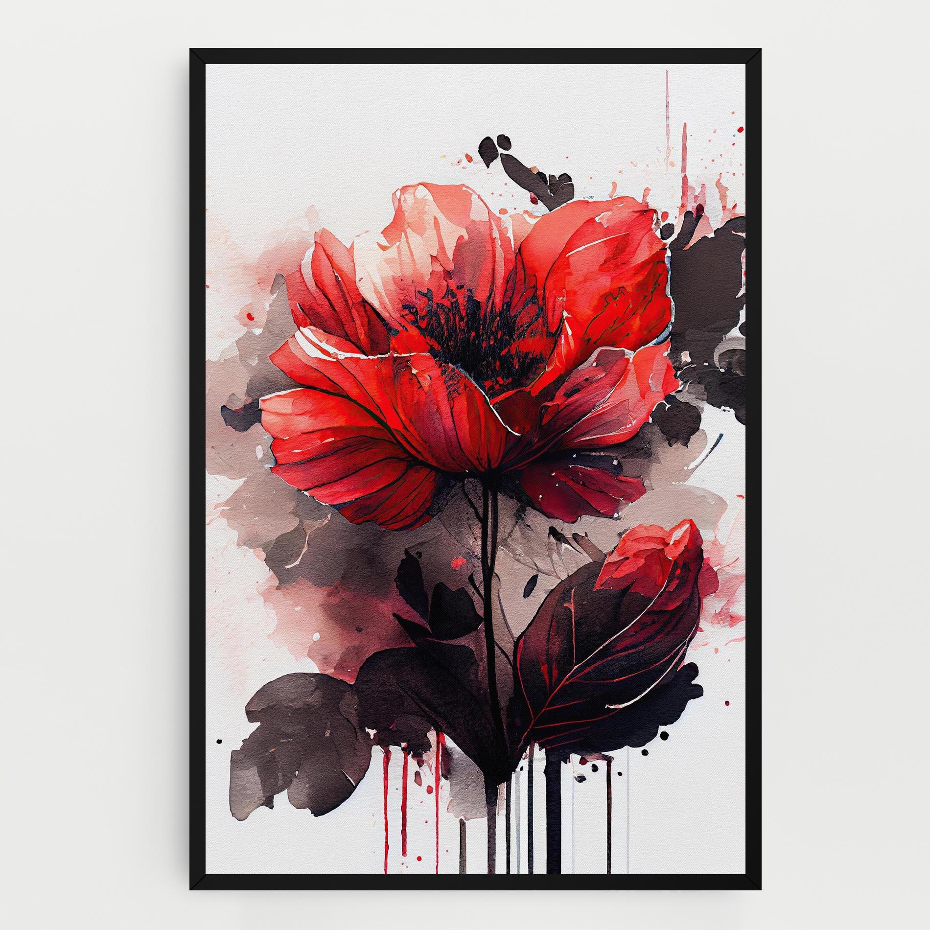 Leinwandbild Watercolor Poppy mockup 0