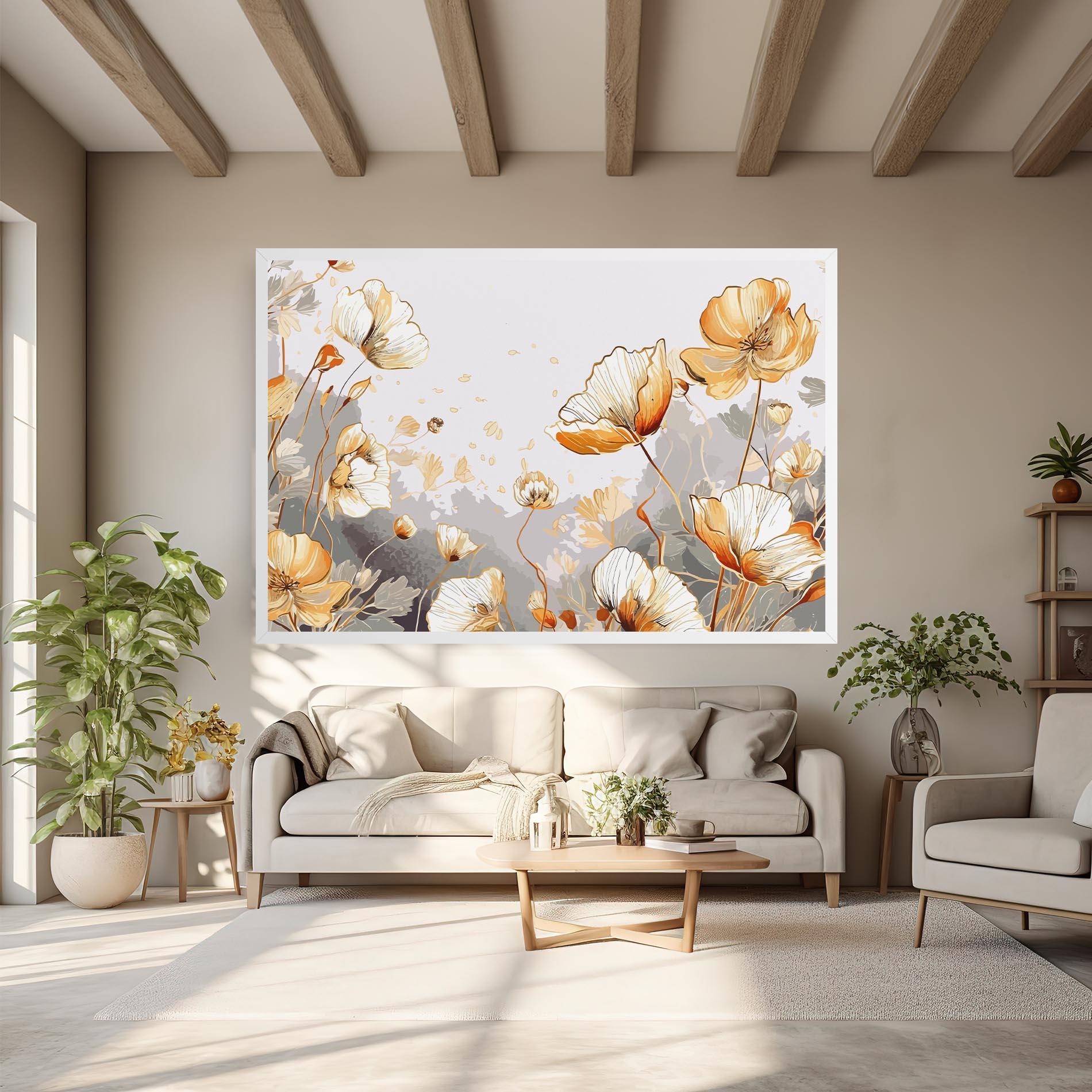 Leinwandbild Gold Poppies mockup 6