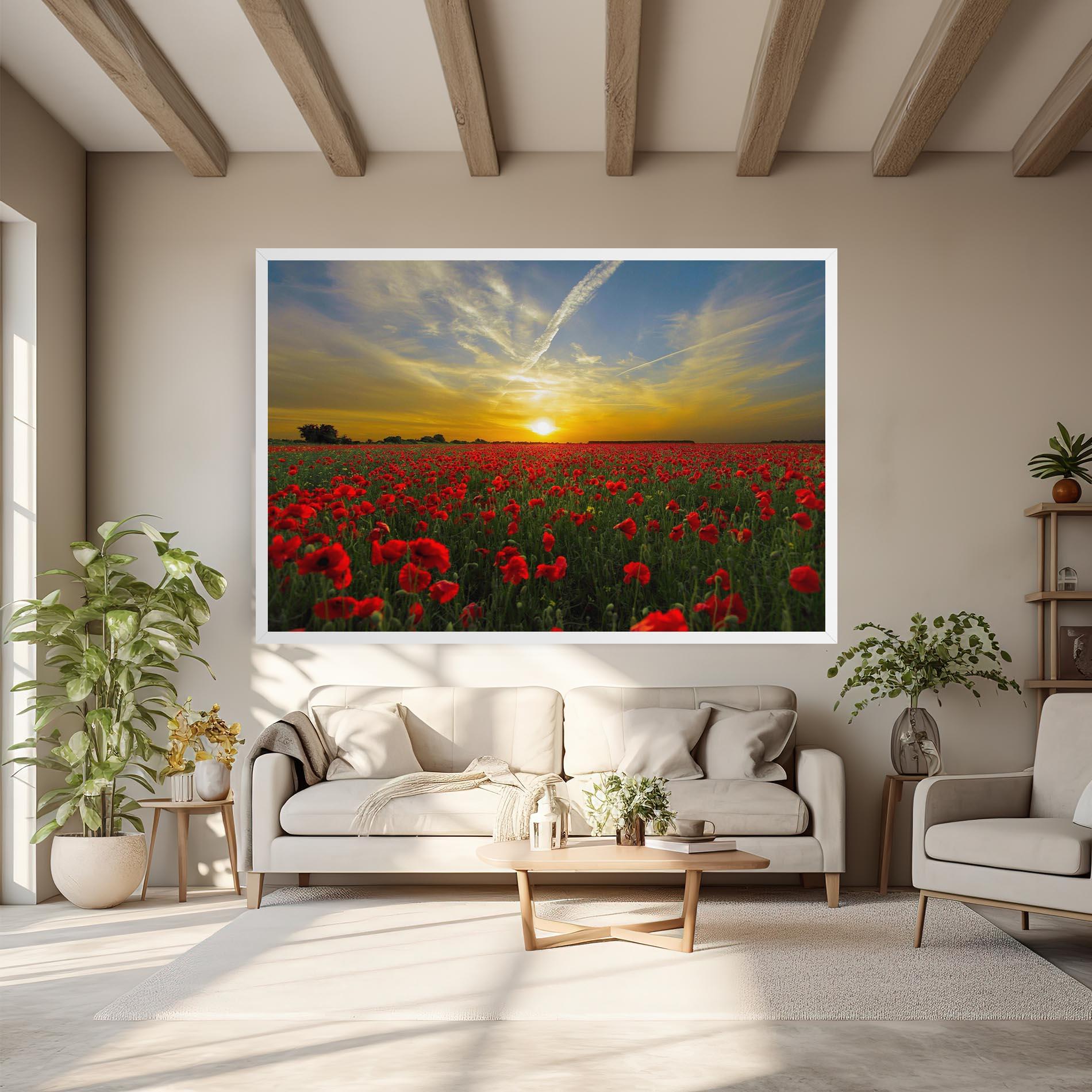 Leinwandbild Poppies Sunset mockup 6