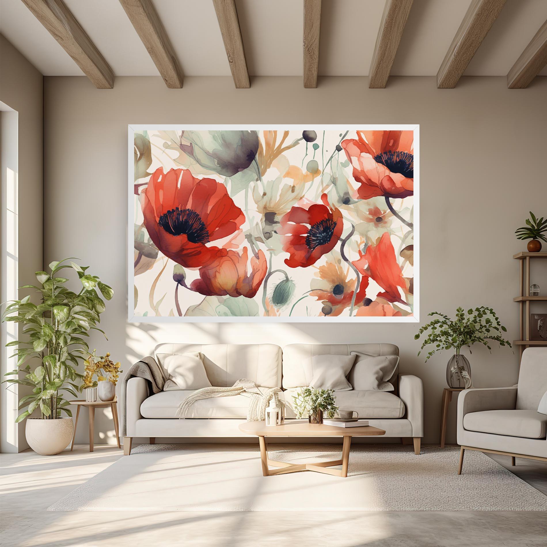 Leinwandbild Poppy Red Cream mockup 6