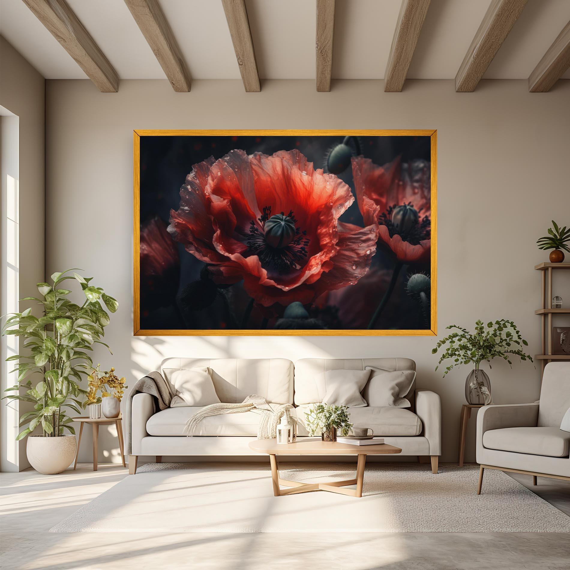 Leinwandbild Dark Shade Poppy mockup 6