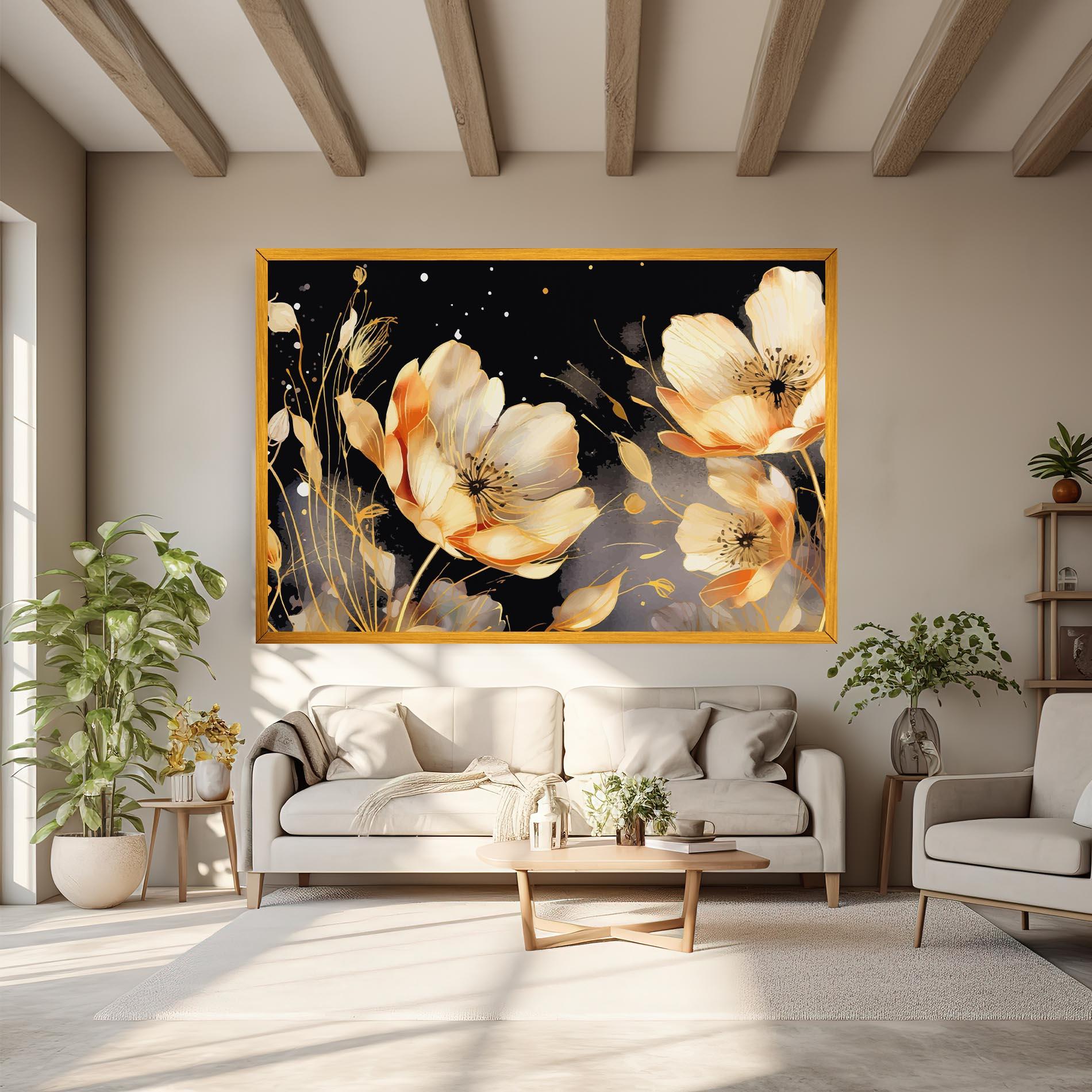 Leinwandbild Gold Poppy Black mockup 6