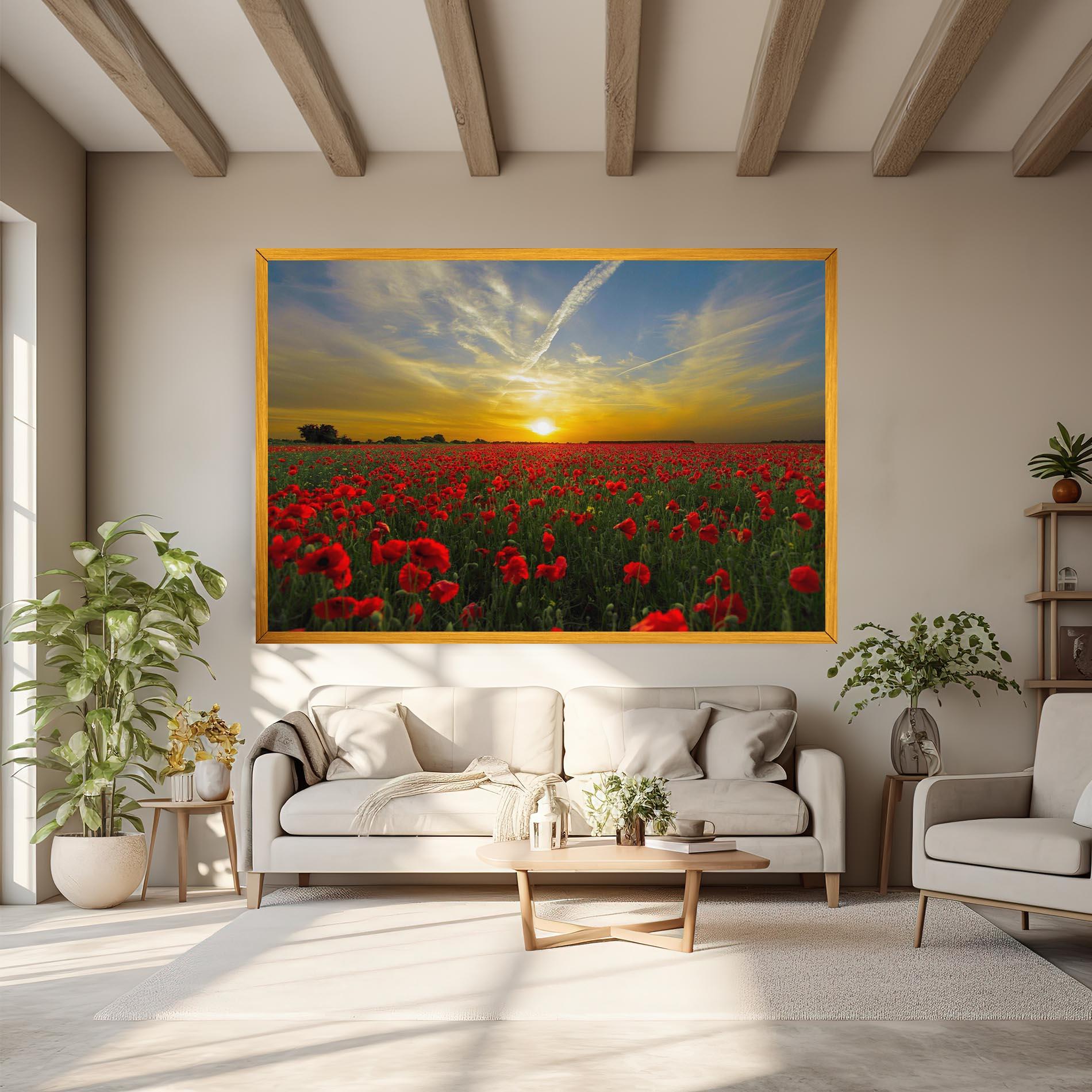 Leinwandbild Poppies Sunset mockup 6