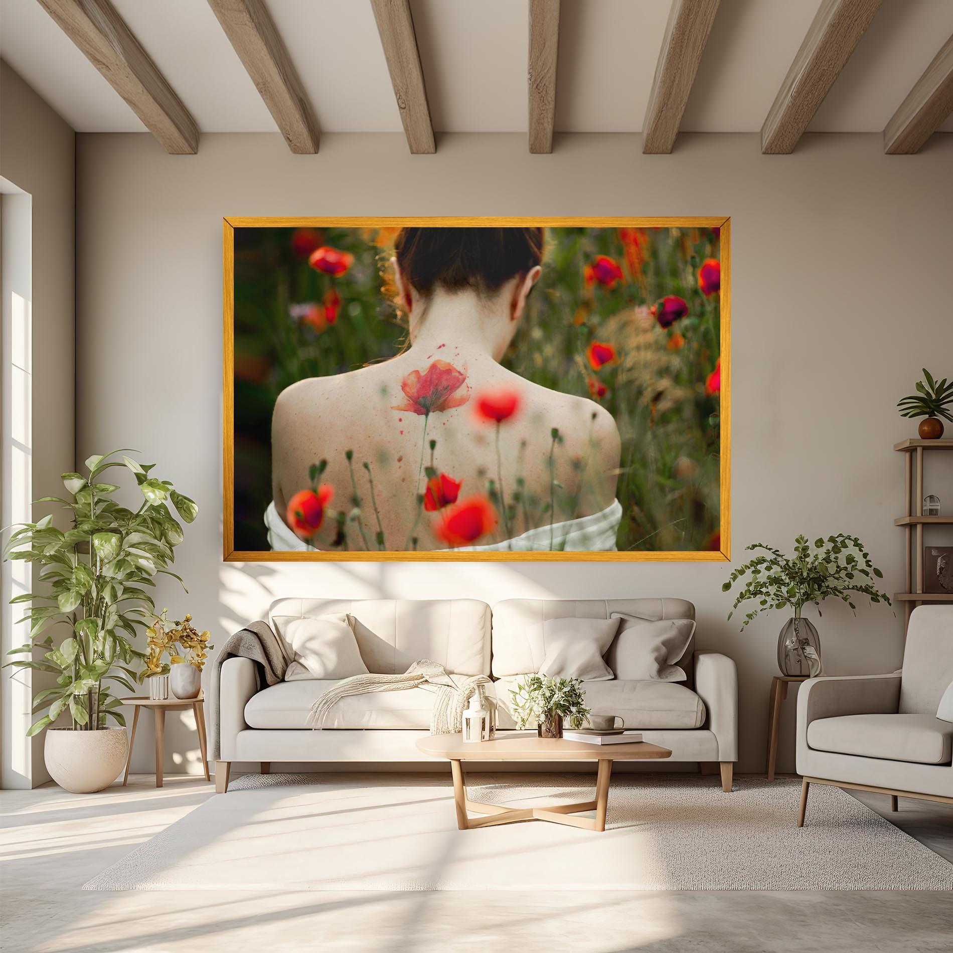 Leinwandbild Poppy Tattoo mockup 6