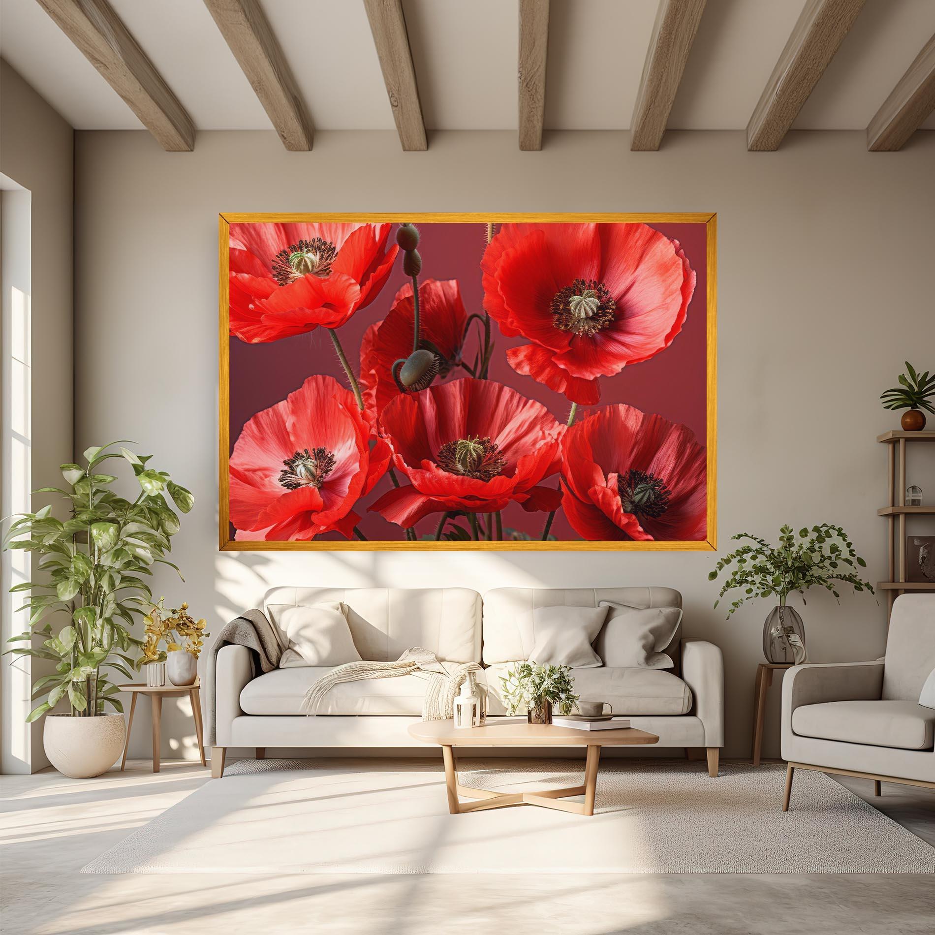 Leinwandbild Red Poppies mockup 6