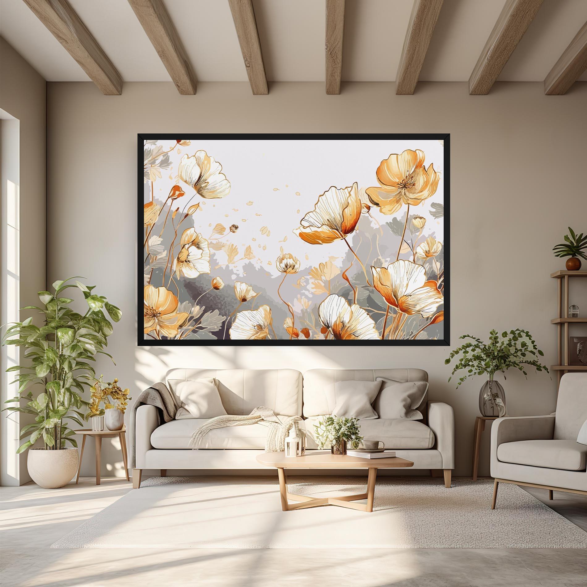 Leinwandbild Gold Poppies mockup 6