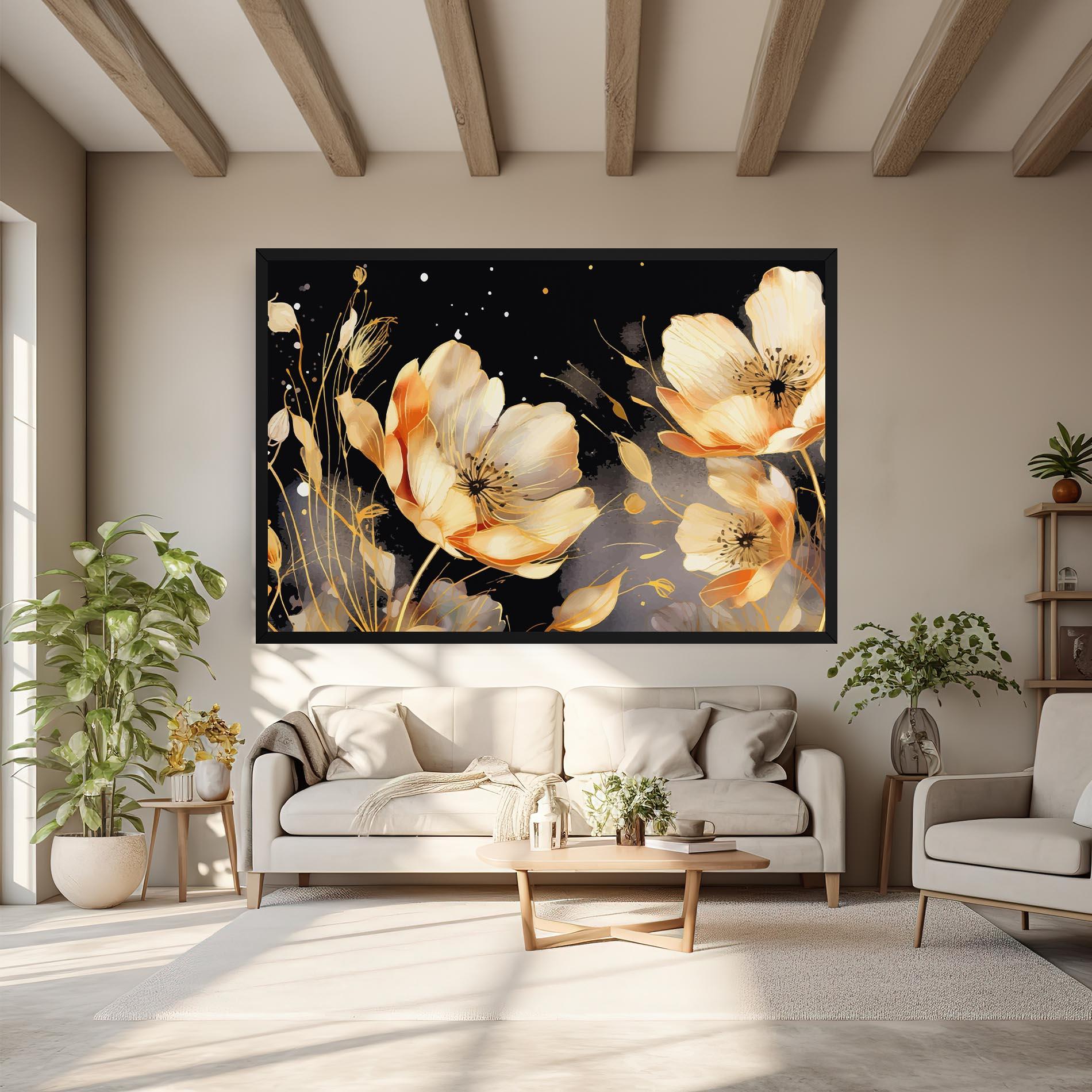 Leinwandbild Gold Poppy Black mockup 6