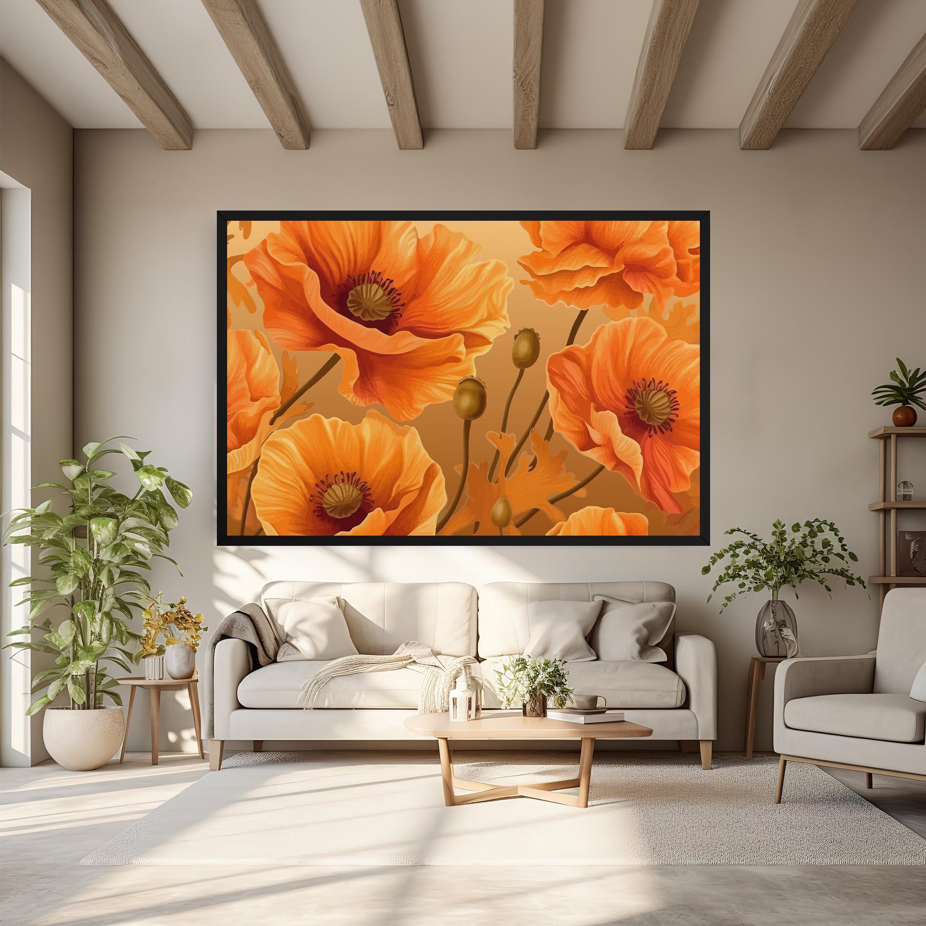 Leinwandbild Pastel Orange Poppy mockup 6
