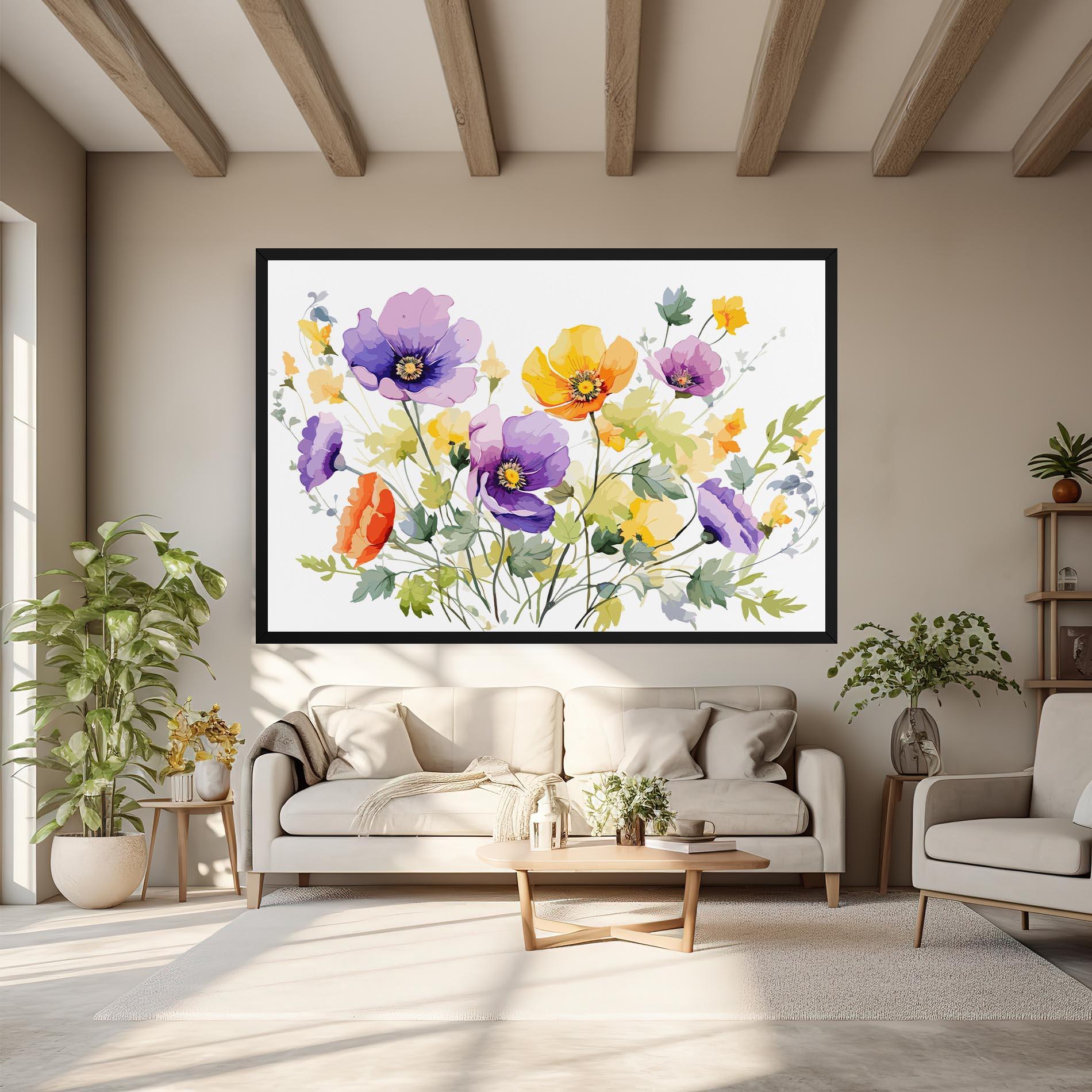 Leinwandbild Purple Orange Poppy mockup 6