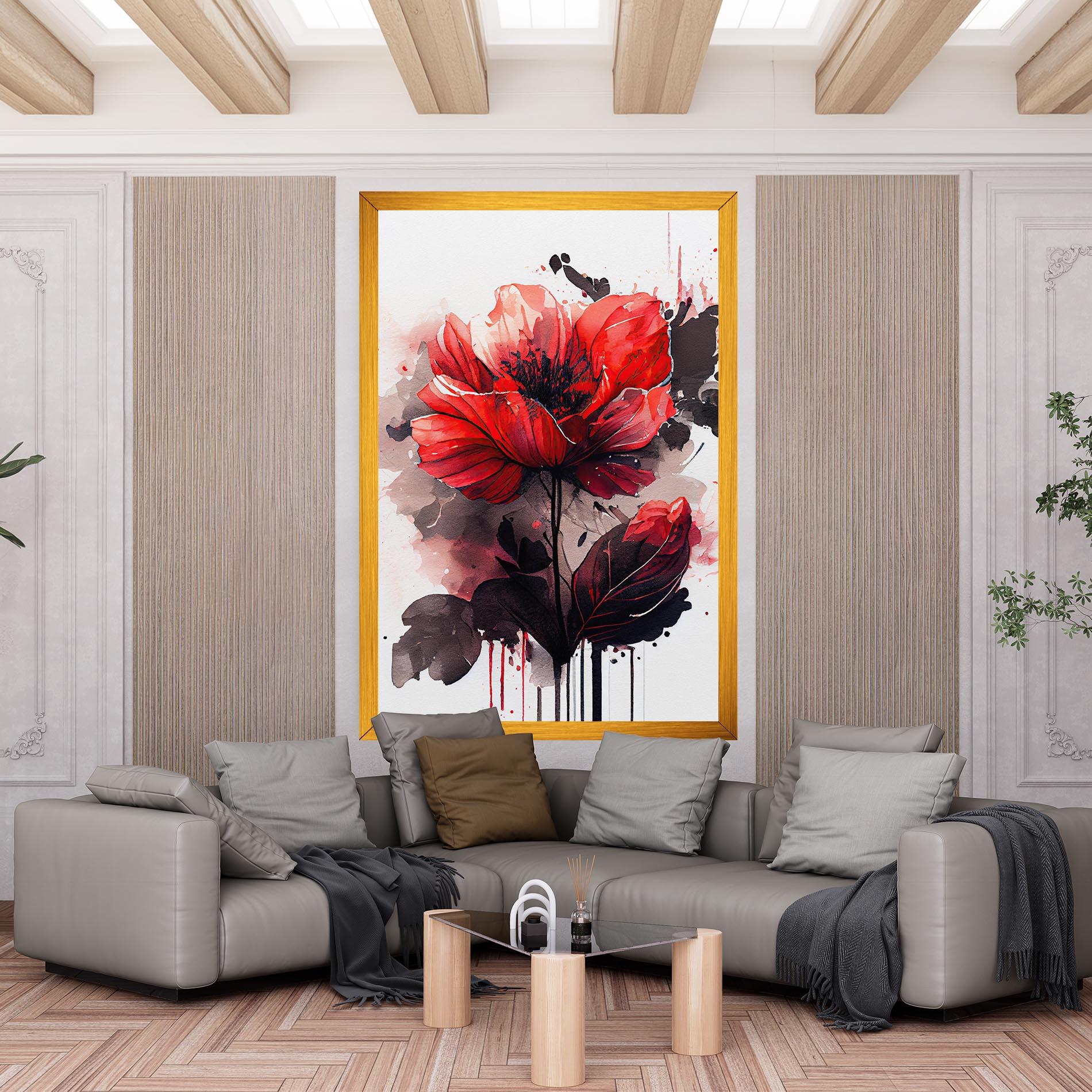 Leinwandbild Watercolor Poppy mockup 6