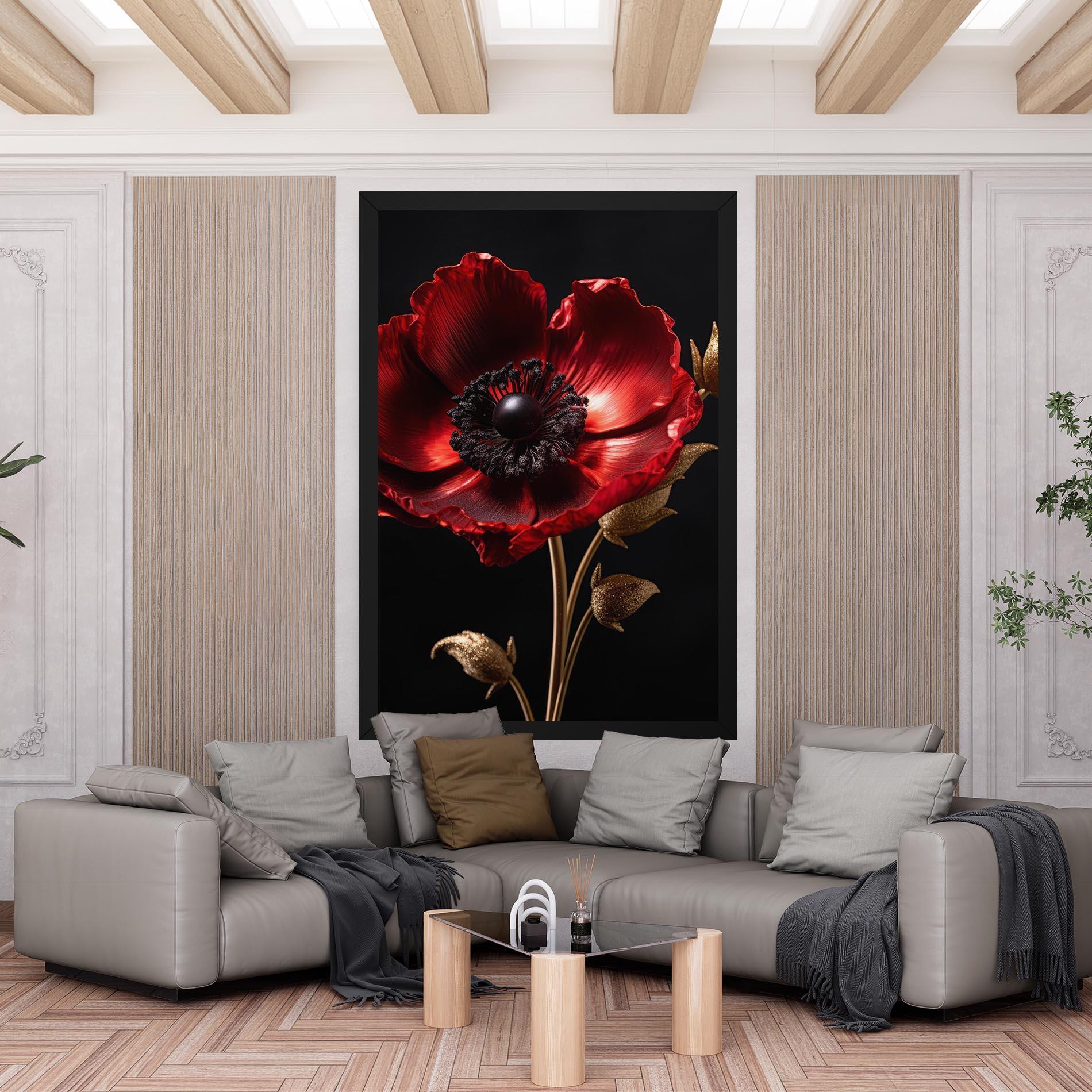 Leinwandbild Dark Red Poppy mockup 6