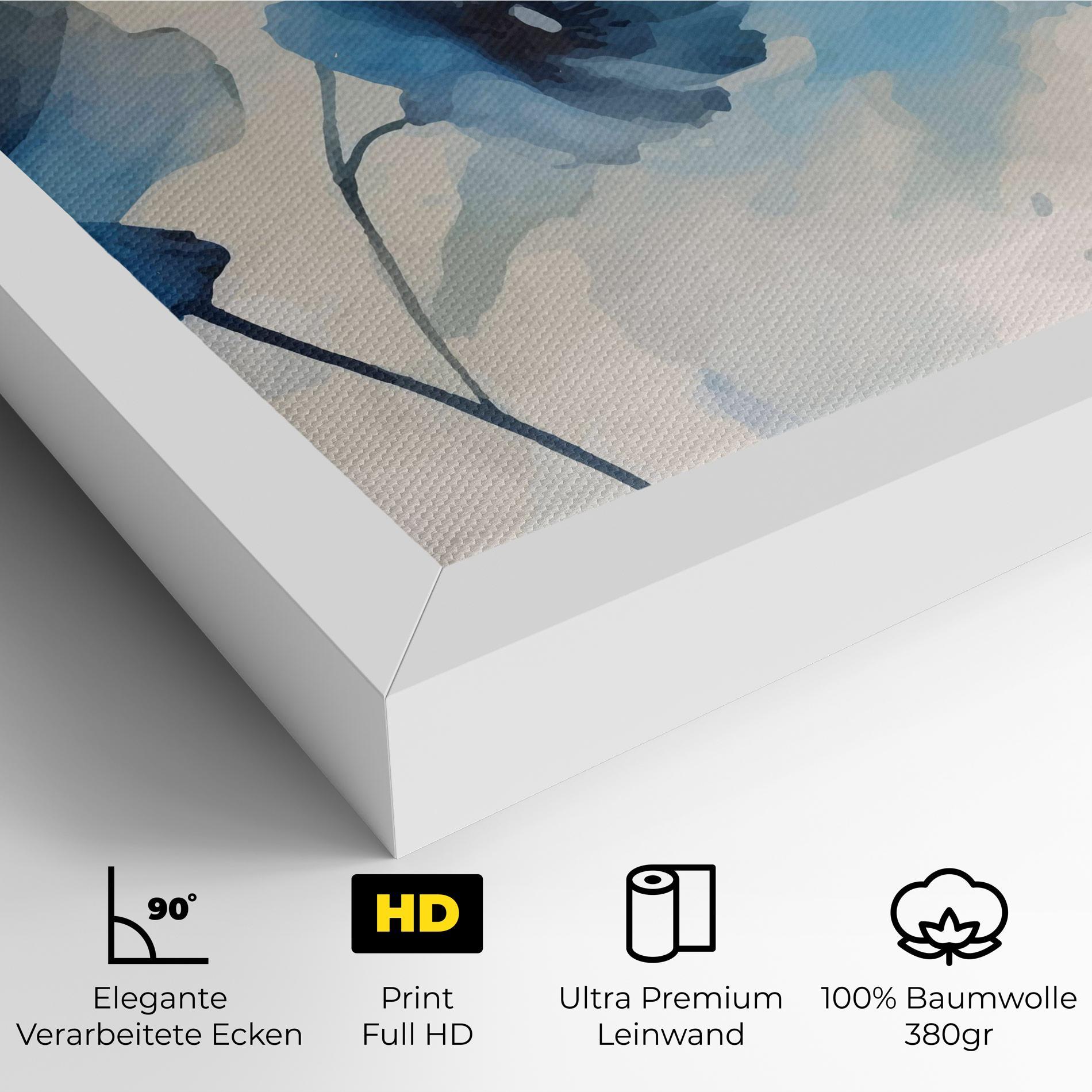 Leinwandbild Blue Poppies mockup 4